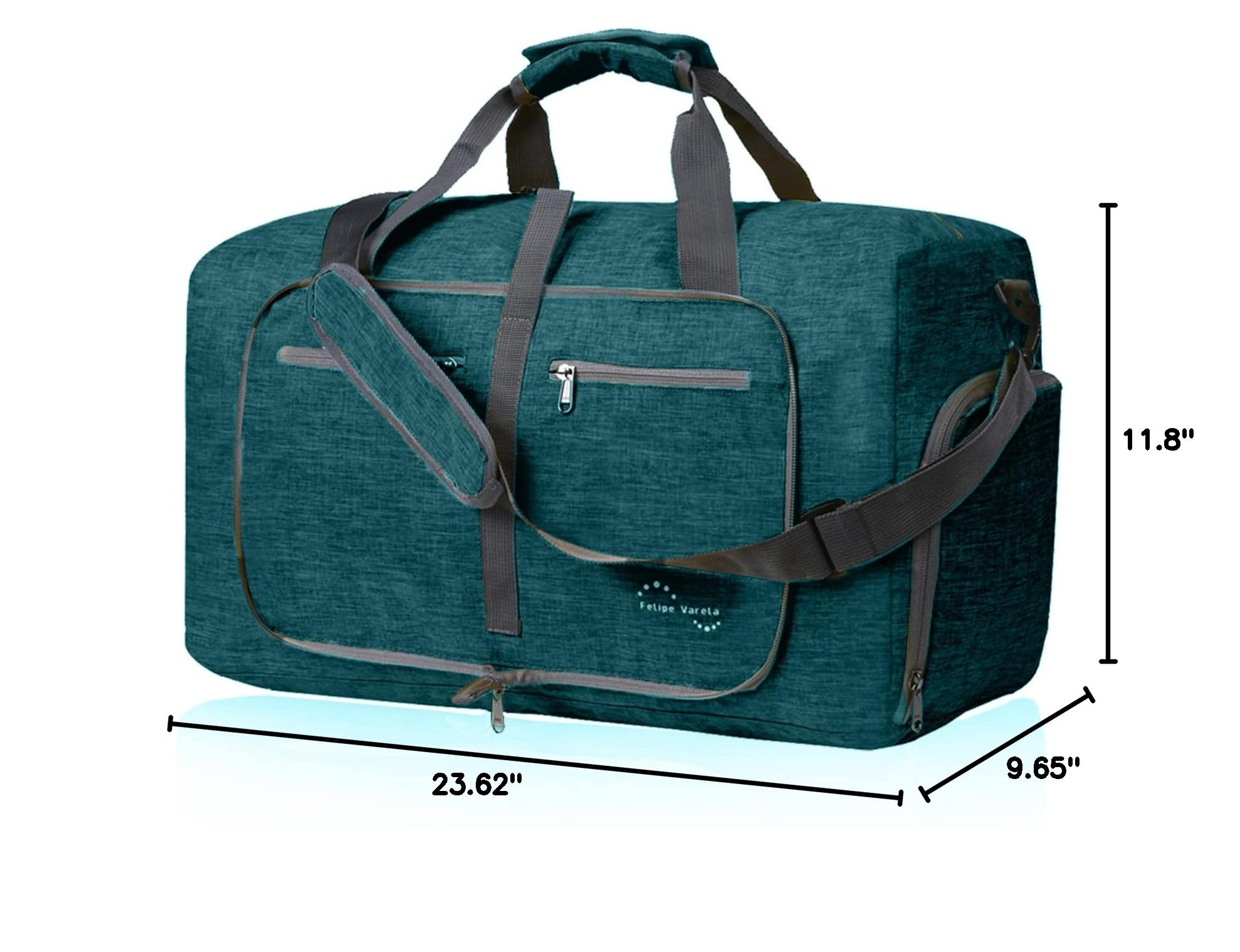 Felipe Varela Duffle Bag with Shoes Compartment & Adjustable Strap - Foldable Waterproof Travel Duffel Bag for Men & Women - Perfect for Gym, Sports, Weekend Trips & Air Travel