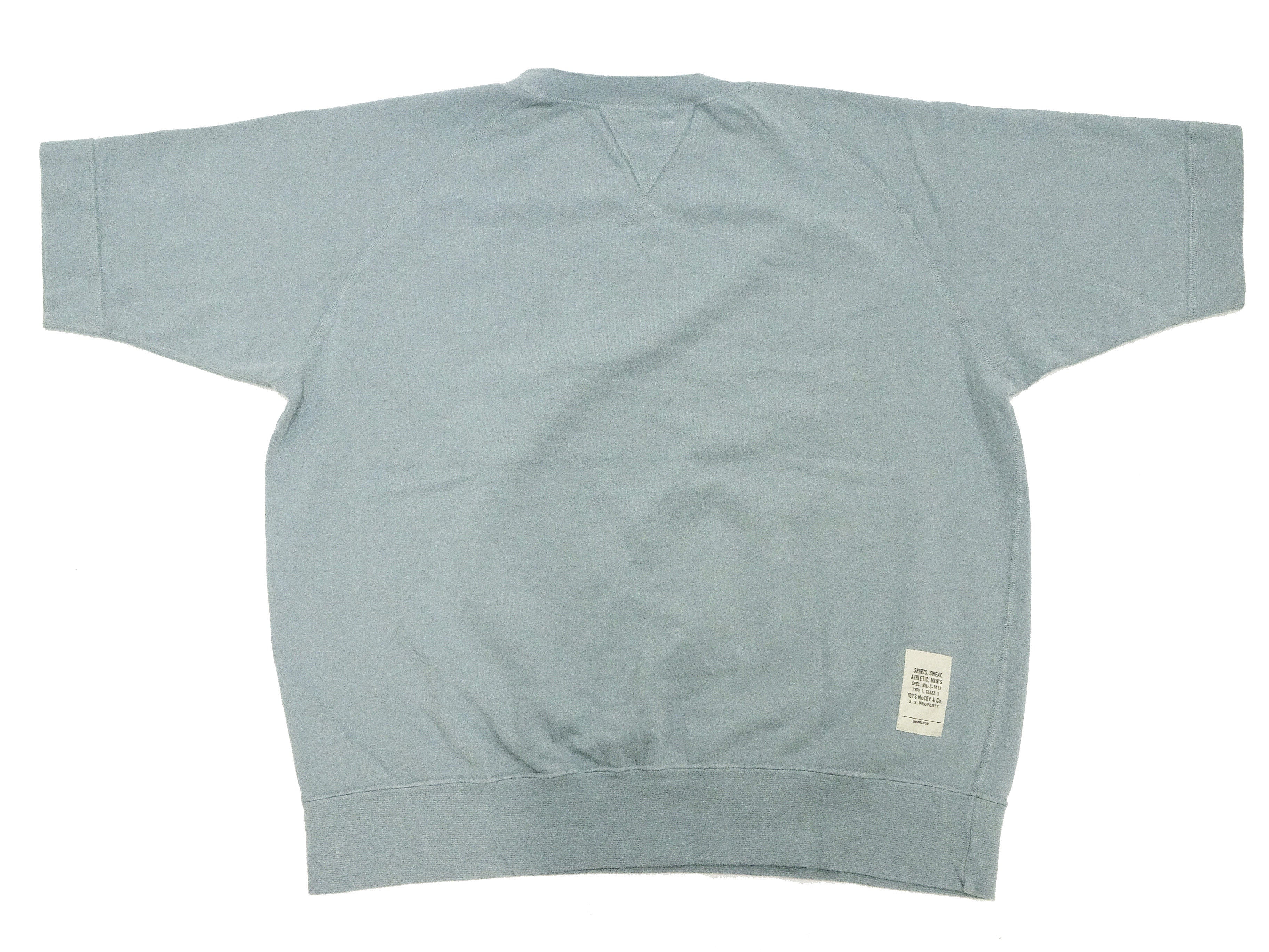 Men's Plain Short Sleeve Sweatshirt - Solid Color French Terry Fabric T-Shirt | TOYS McCOY TMC2429 | Faded Saxe Grey | Casual Wear & Street Style Outfits