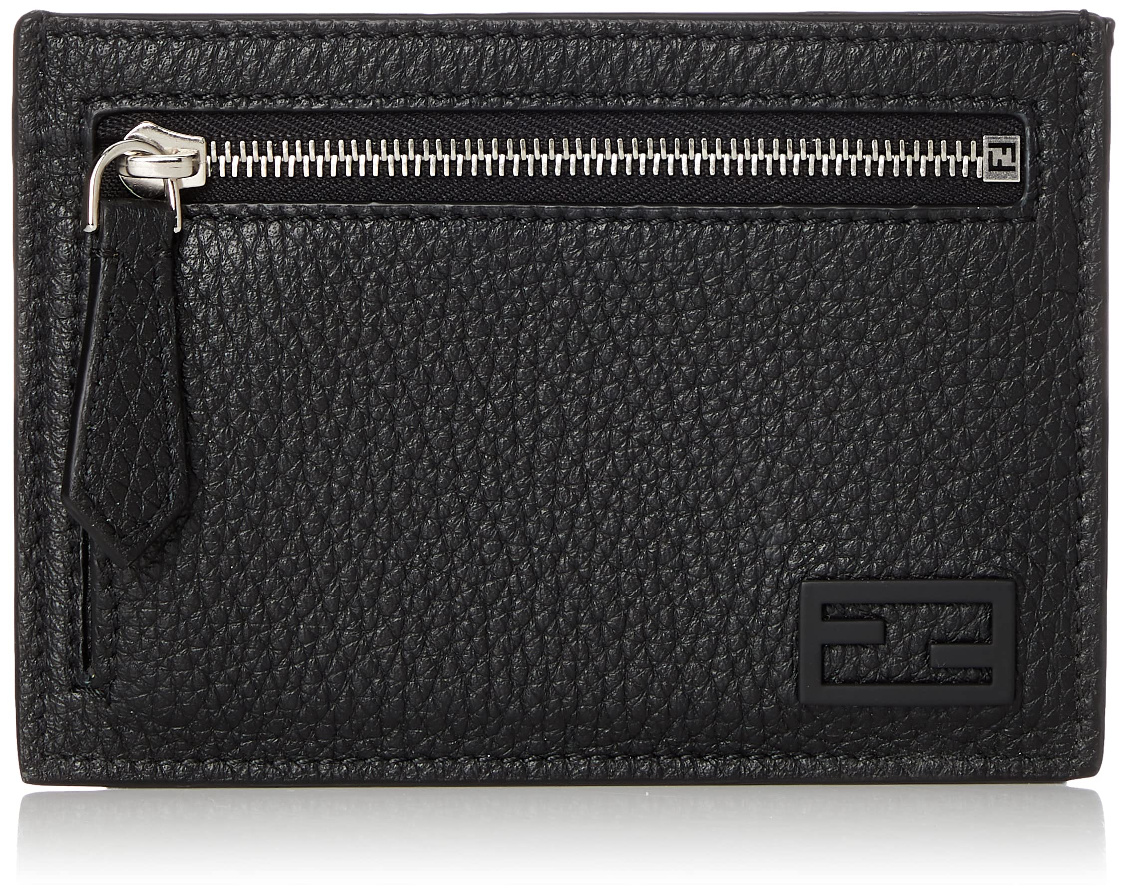 FENDI Men's Slim Leather Card Holder Wallet - RFID Blocking for Credit Cards & IDs | Perfect for Business, Travel, and Everyday Use