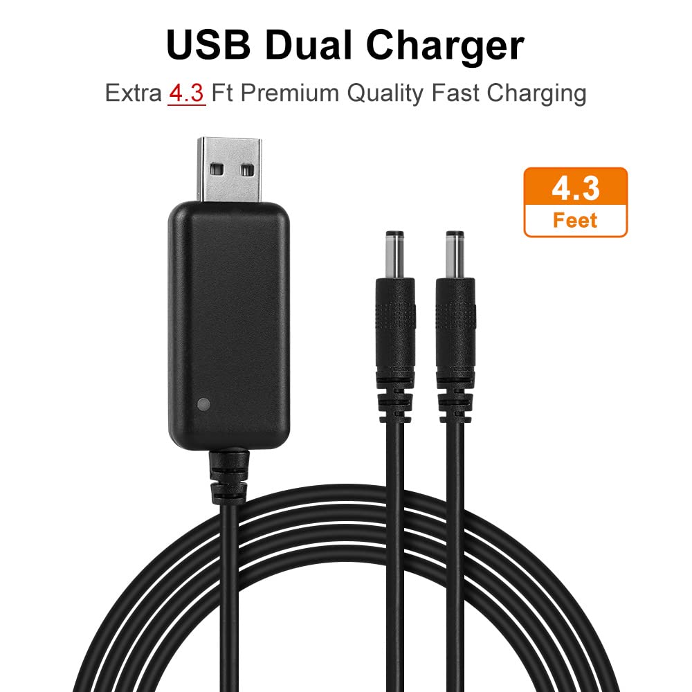 8.4V Dual USB Charger for Heated Gloves & Socks - Fast Charging for Winter Sports, Skiing, Snowboarding & Outdoor Activities