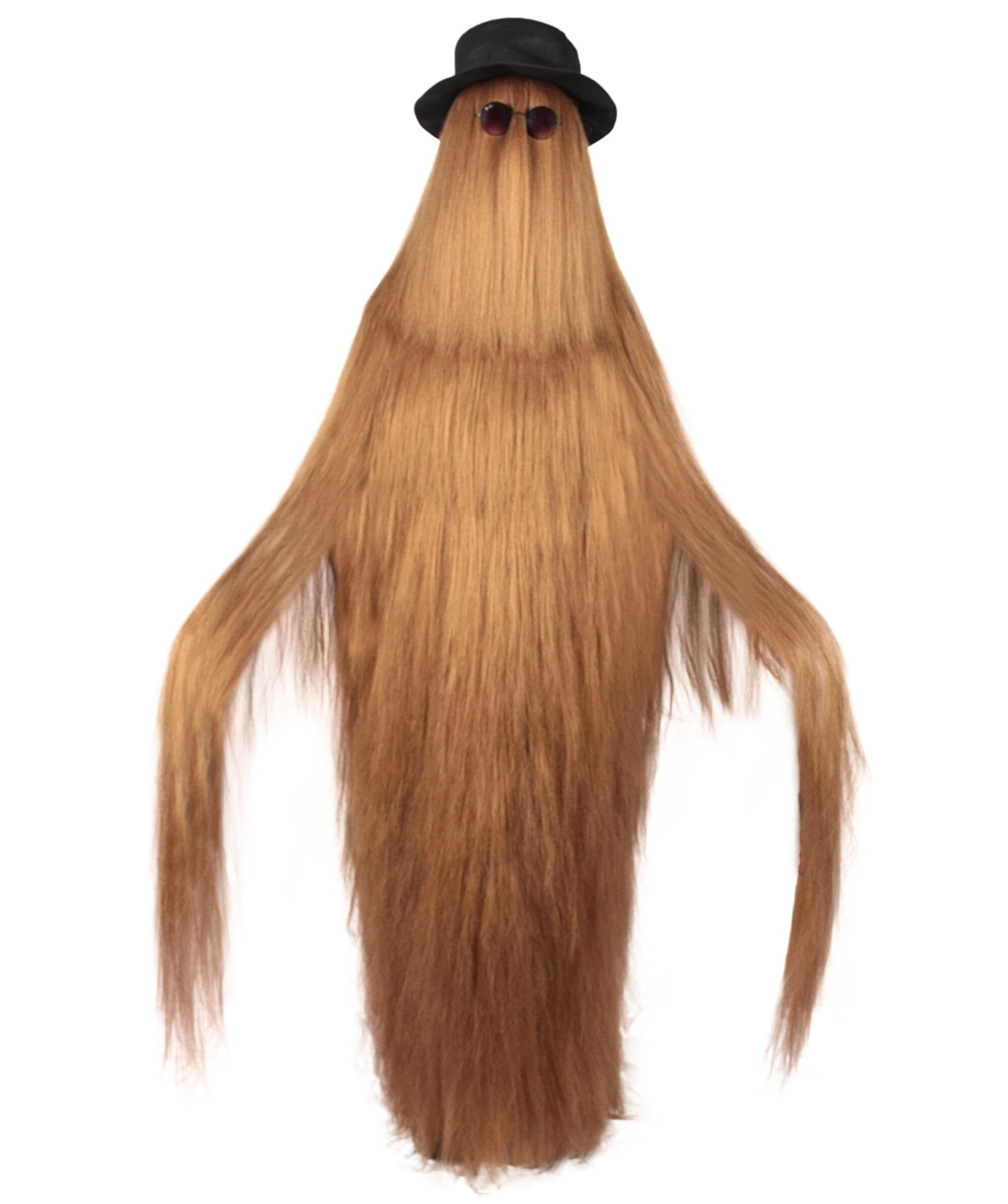 Premium Unisex Cousin Dapper Creature Wig & Costume - Flame-Retardant Synthetic Fiber Brown Wig for Halloween, Cosplay, and Themed Parties - Perfect for Costume Events, Cosplay Conventions, and Halloween Celebrations