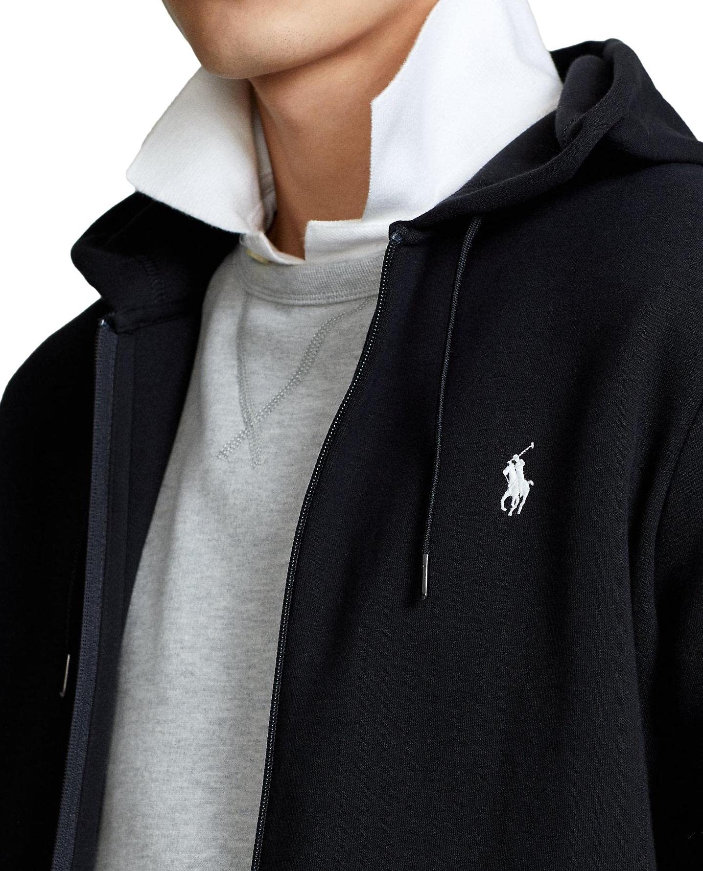 POLO RALPH LAUREN Men's Double-Knit Full-Zip Hoodie Jacket - Lightweight Casual Pullover for Everyday Wear, Gym & Outdoor Activities
