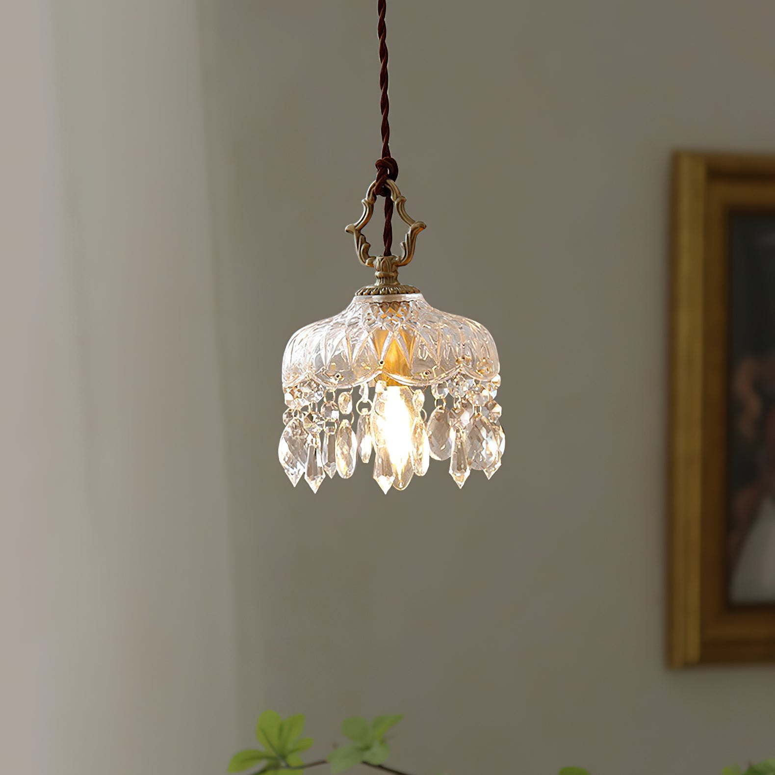 Crystal Haba Pendant Lamp - Modern Glass Ceiling Light Fixture for Dining Room, Kitchen, Living Room & Bedroom Decor