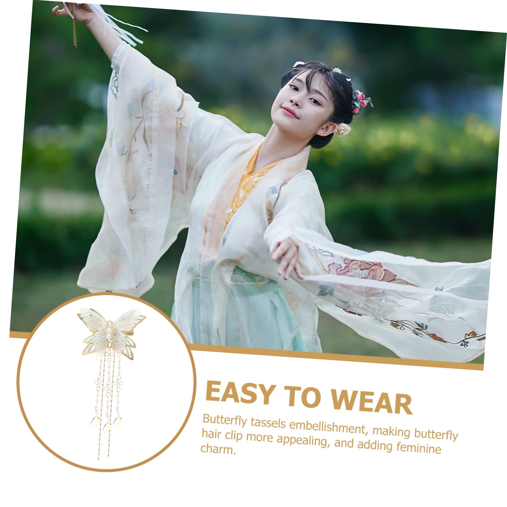 Elegant Moving Butterfly Hair Clip for Women - Adjustable Side Barrette Hair Accessories for Parties, Weddings & Everyday Wear