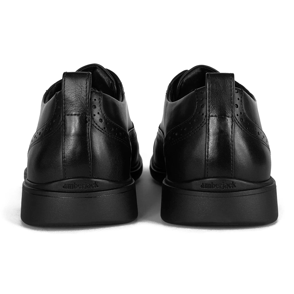 Premium Cap Toe Oxford Dress Shoes for Men - Classic Obsidian Black Leather - Perfect for Business, Weddings & Formal Events