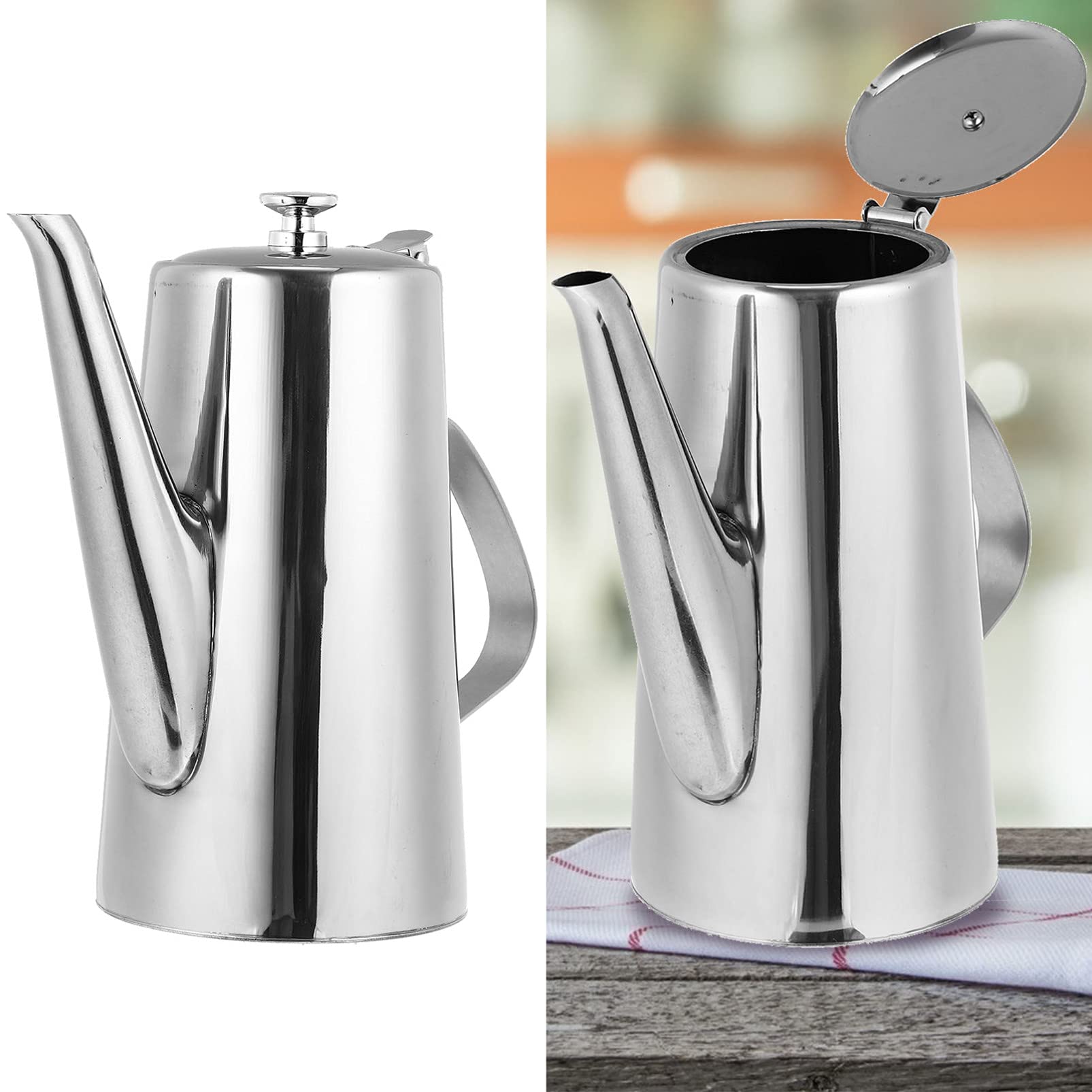 1pc Stainless Steel Oil Bottle - Kitchen Oil Dispenser, Soy Sauce Pot, Sesame Oil Container, Cold Water Kettle for Cooking & Food Storage | Perfect for Home Kitchen, Restaurant, and Meal Prep