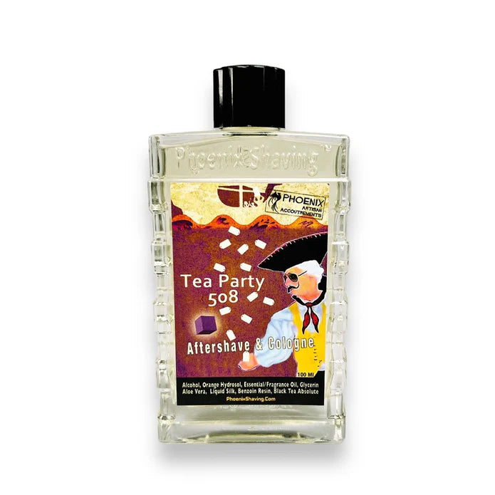 Phoenix Shaving Tea Party 508 Aftershave Cologne for Men - Refreshing Post-Shave Scent with Sandalwood & Citrus Notes - Perfect for Daily Grooming & Special Occasions
