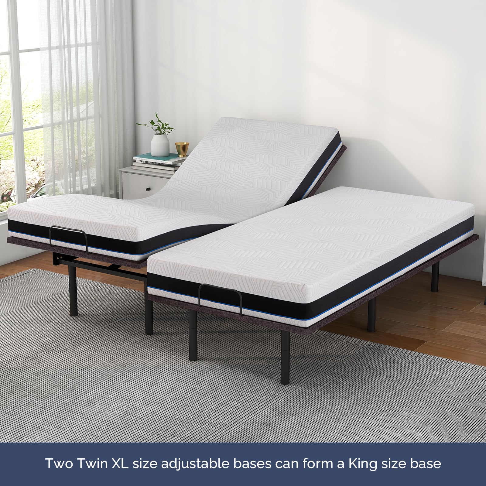 IULULU Adjustable Bed Frame for Twin XL - Wireless Remote, Zero Gravity, Head & Foot Incline - Easy Assembly Bed Base with Adjustable Leg Heights & Zero Clearance - Perfect for Home, Dorm, or Guest Room Comfort