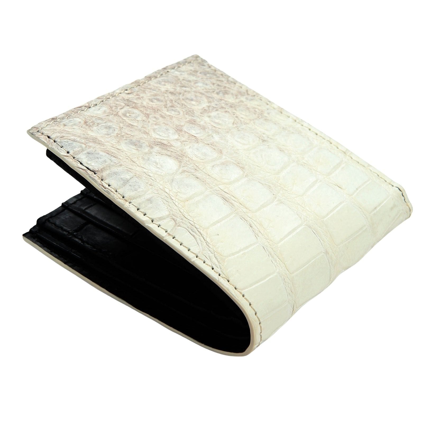 Luxury Genuine White Crocodile Leather Wallet for Men - Premium Designer Money Clip Billfold - Perfect for Business, Gifts & Formal Occasions