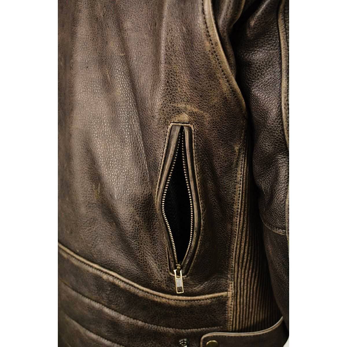 Milwaukee Leather MLM1503 Men's Distressed Brown Motorcycle Jacket - Vented Racer Style Leather Rider Jacket for Harley, Cruiser & Street Bikes | Perfect for Summer Riding & Long-Distance Tours