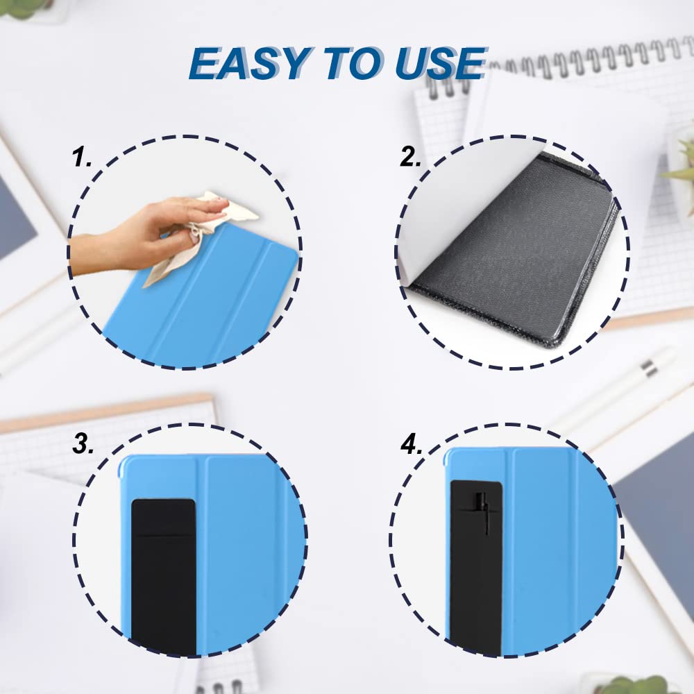 4-Piece Adhesive Pen Holder for Notebook - Stick-On Pencil Pouch Sleeve Pocket - Multi-Color Journal & Planner Accessories - Perfect for Office, School, and Home Organization