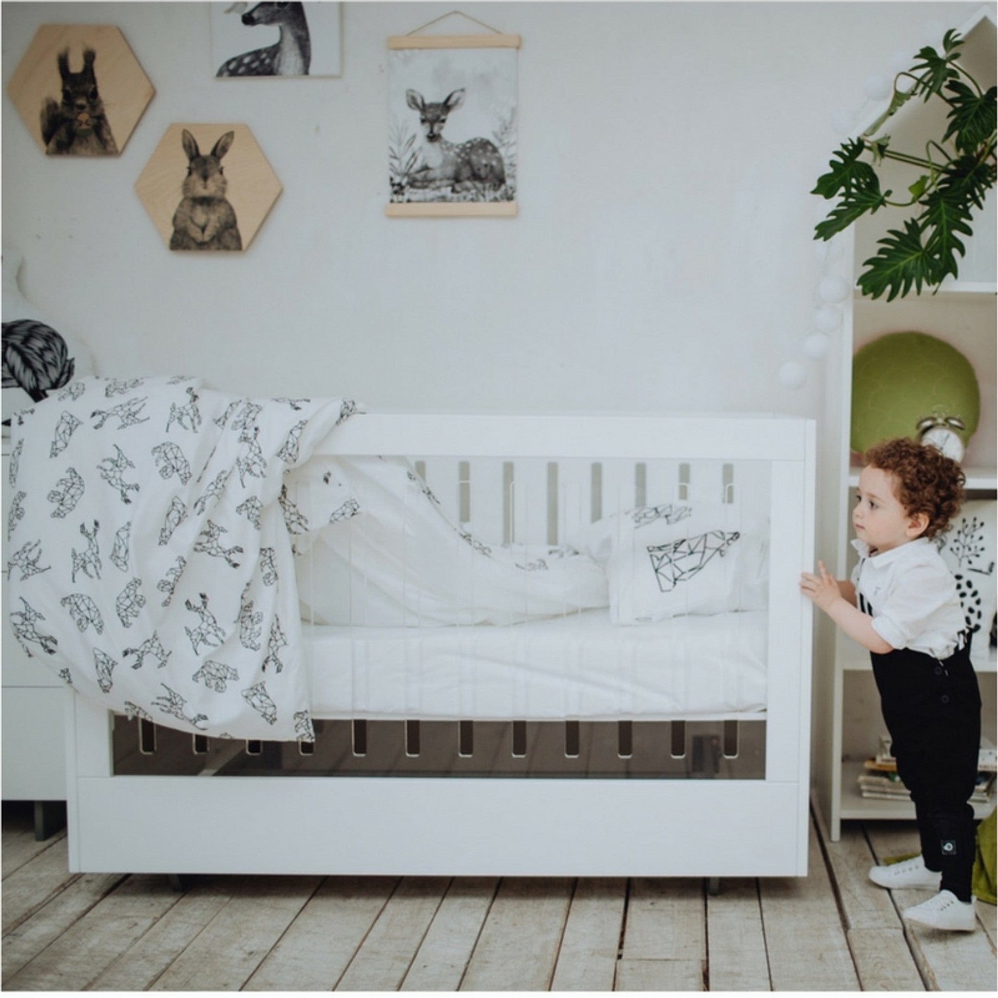 Spot On Square Roh Acrylic White Baby Crib - Modern Nursery Furniture for Newborns & Toddlers | Perfect for Bedrooms, Daycares & Gift Giving