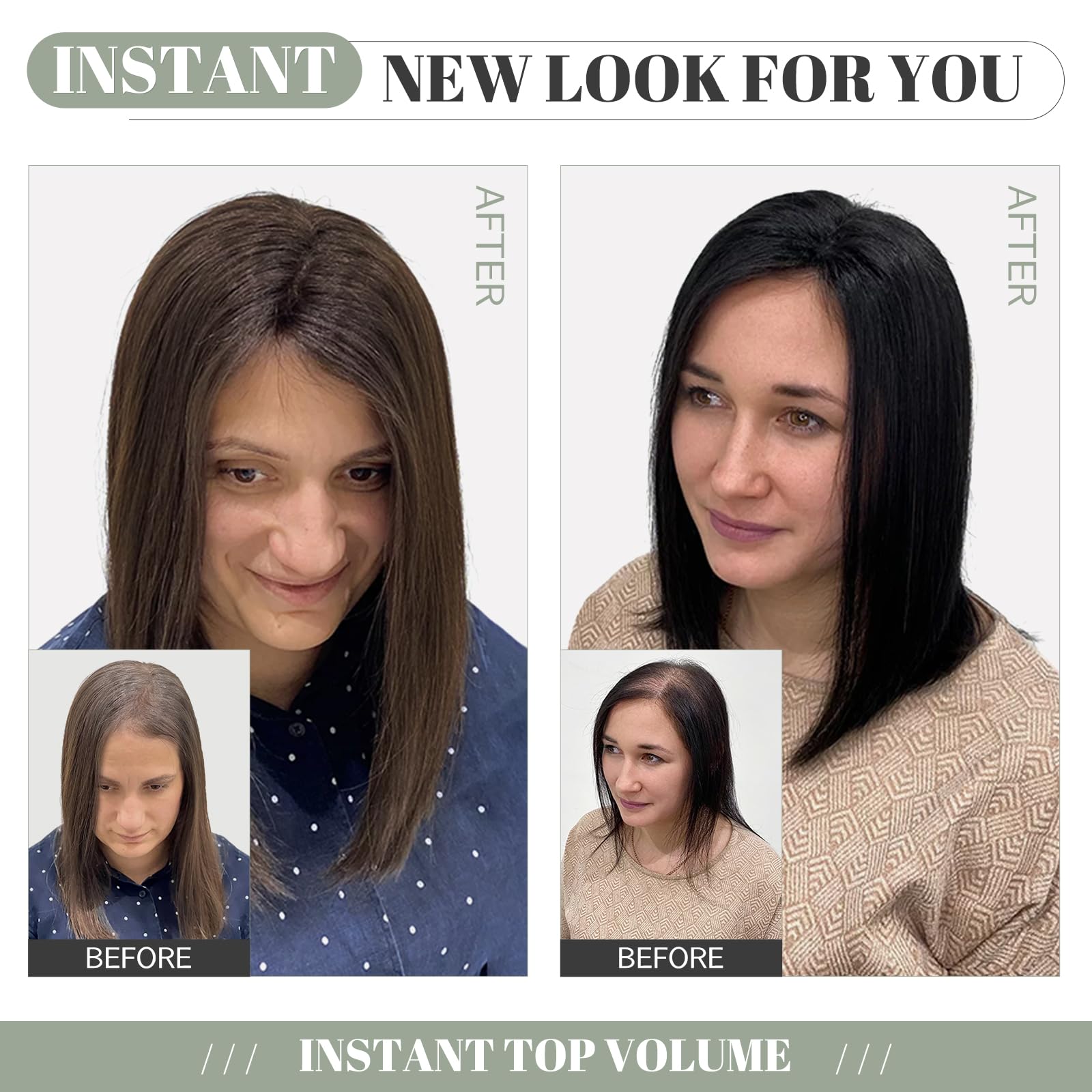 Premium S-noilite Human Hair Toppers for Women - 130% Density Handmade Silk Base Clip-in Hairpiece for Thinning Hair & Hair Loss - 12 Inch 40g #4P27 Medium Brown & Dark Blonde - Perfect for Daily Wear, Special Occasions & Gray Hair Coverage