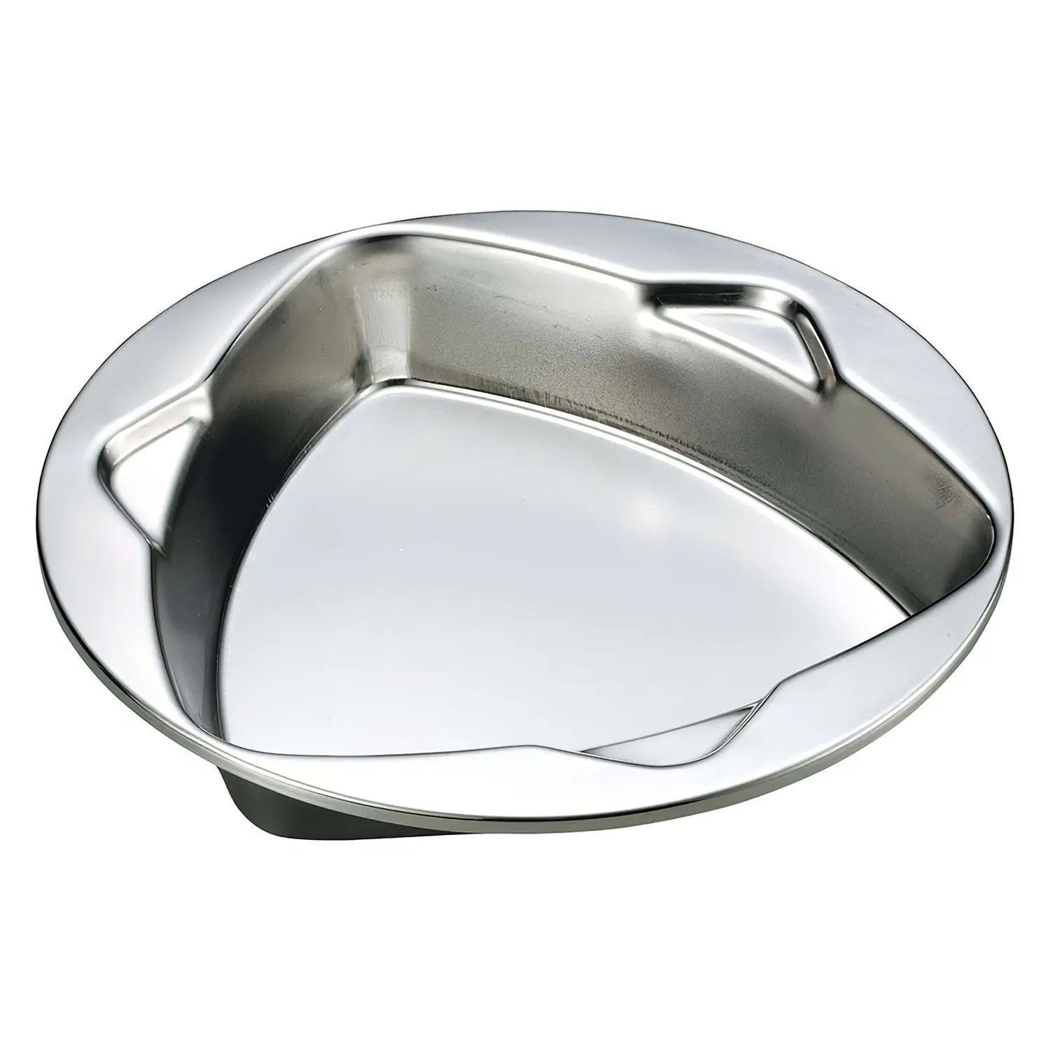Ikeda Stainless Steel Antibacterial Triangle Lunch Plate - Durable & Eco-Friendly for School, Office, Picnics & Camping