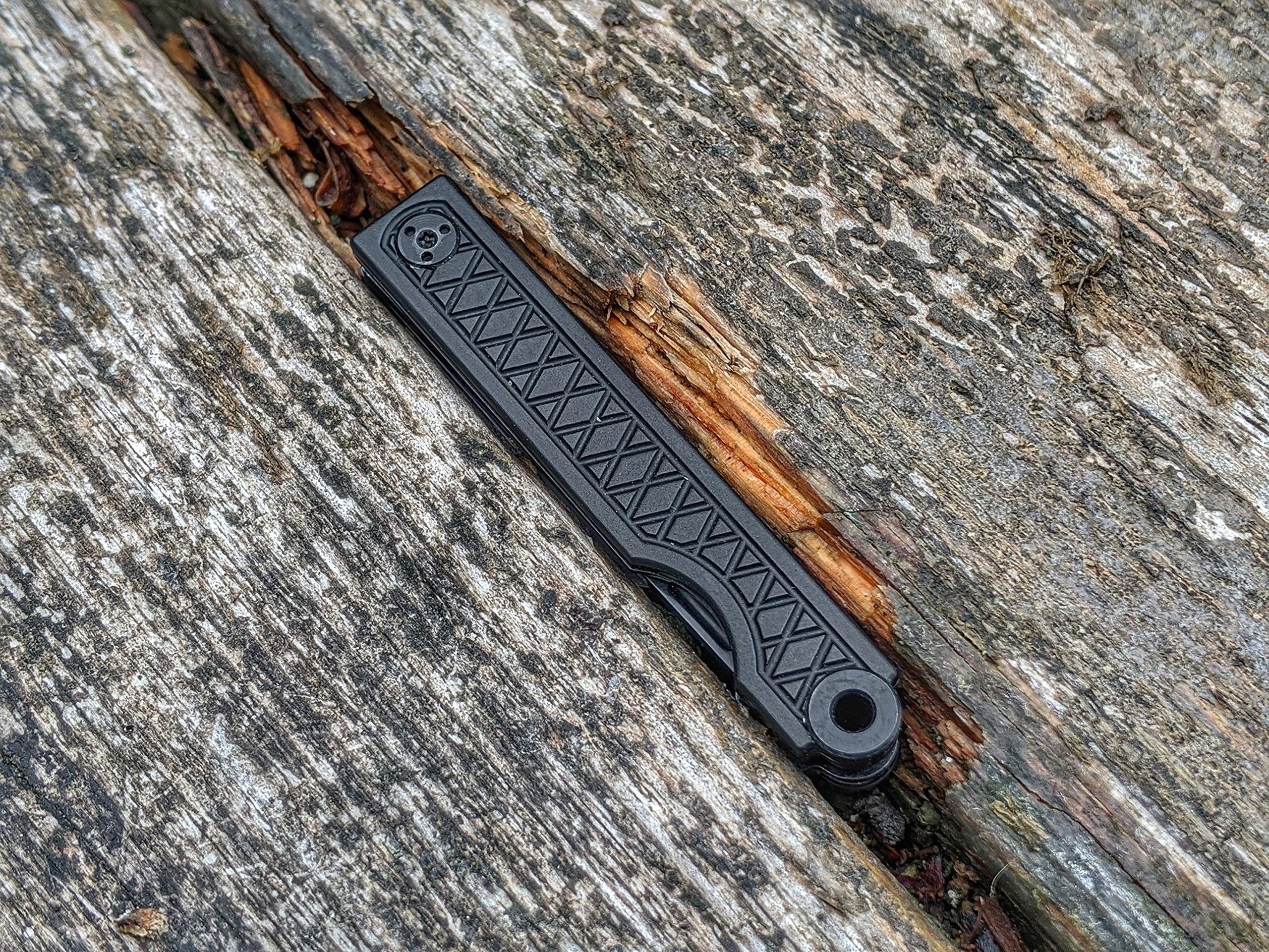 StatGear Pocket Samurai Folding Tanto Micro Knife - Slipjoint Edition | Small EDC Mini Knife | Black | Perfect for Everyday Carry, Camping, Hiking & Outdoor Adventures