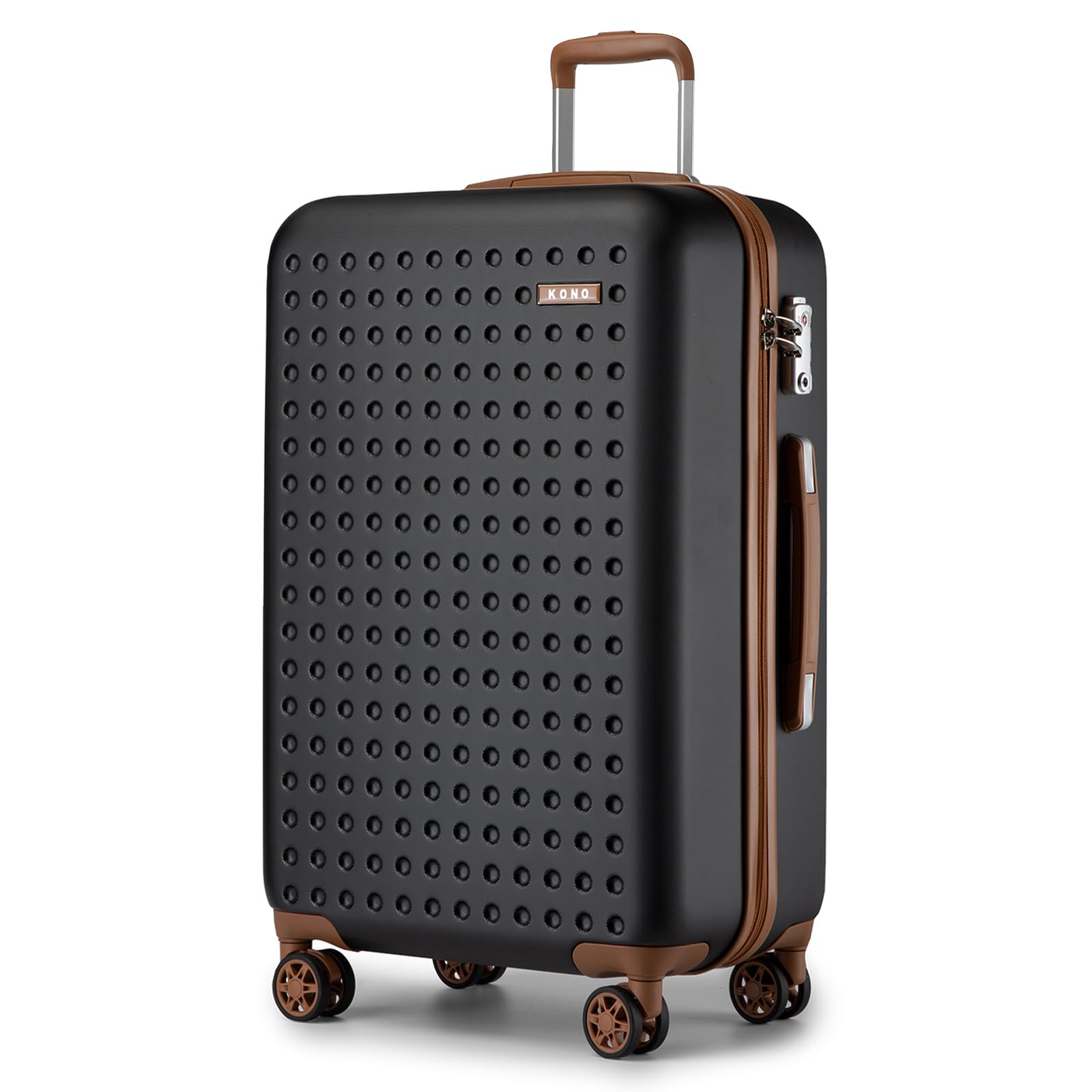 Kono 28 Inch Large Checked Luggage - Lightweight Hardside Spinner Suitcase with TSA Lock, Black - Perfect for International Travel & Business Trips