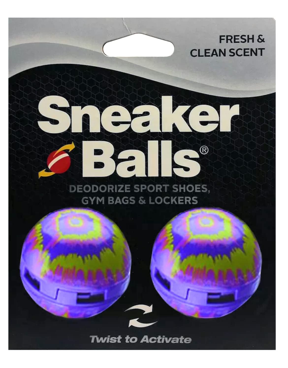 Odor-Fighting Shoe Fresheners - Eliminate Bad Smells for Sneakers, Gym Bags & More | 2-Pack Radial Tie Dye Deodorizers | Perfect for Sports, Travel & Daily Use
