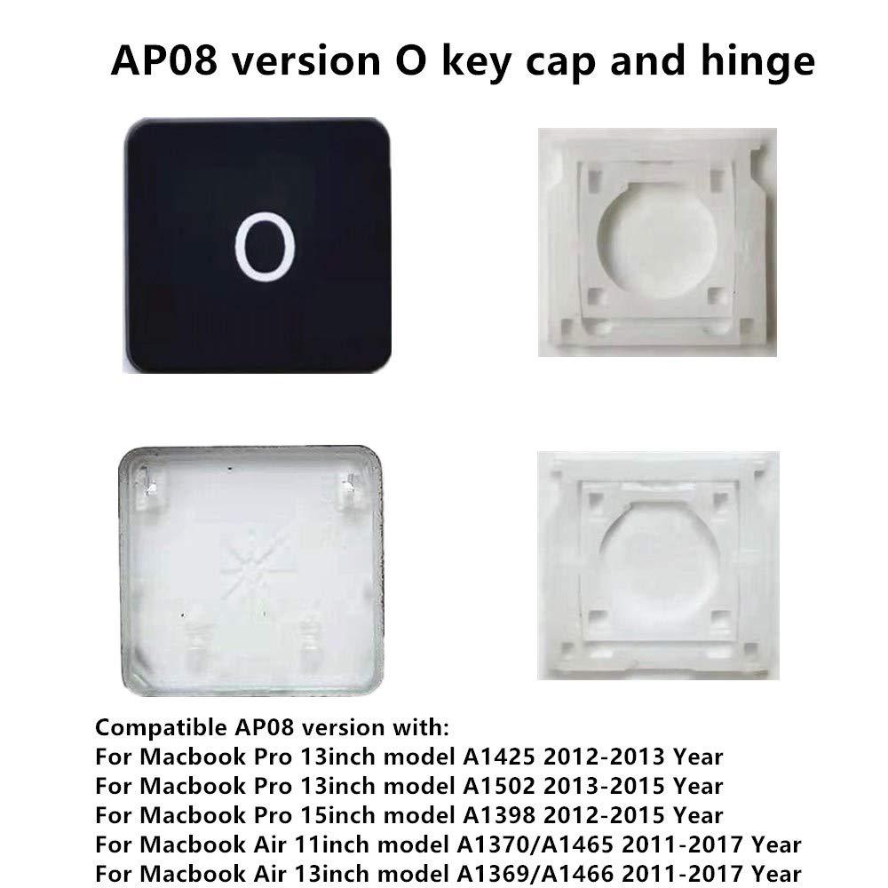 MacBook Pro & Air Replacement O Key Cap and Hinges - Compatible with Models A1425, A1502, A1398, A1369, A1466, A1370, A1465 - Perfect for Keyboard Repair and Typing Comfort