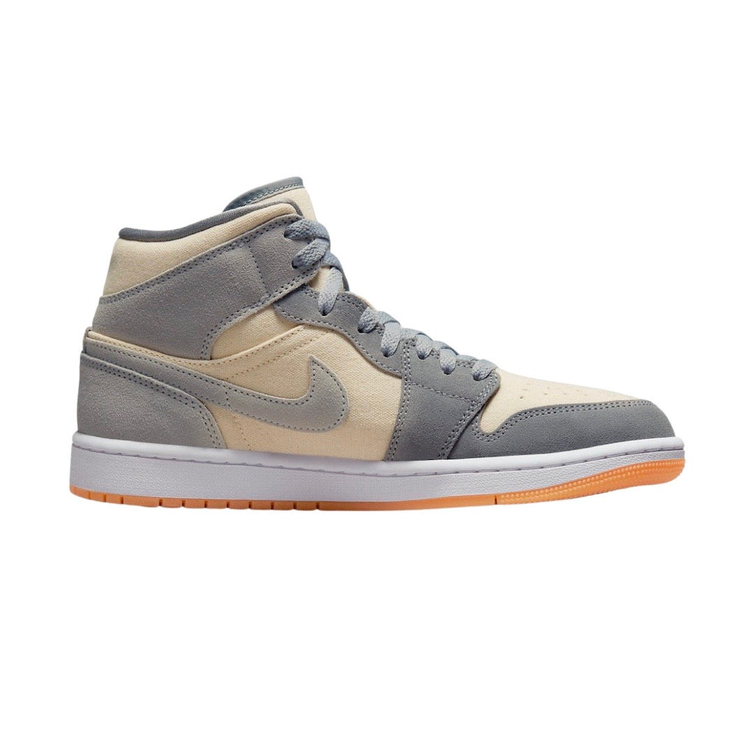 Air Jordan 1 Mid Sneakers - Coconut Milk Suede Men's Basketball Shoes for Casual Wear & Street Style Fashion