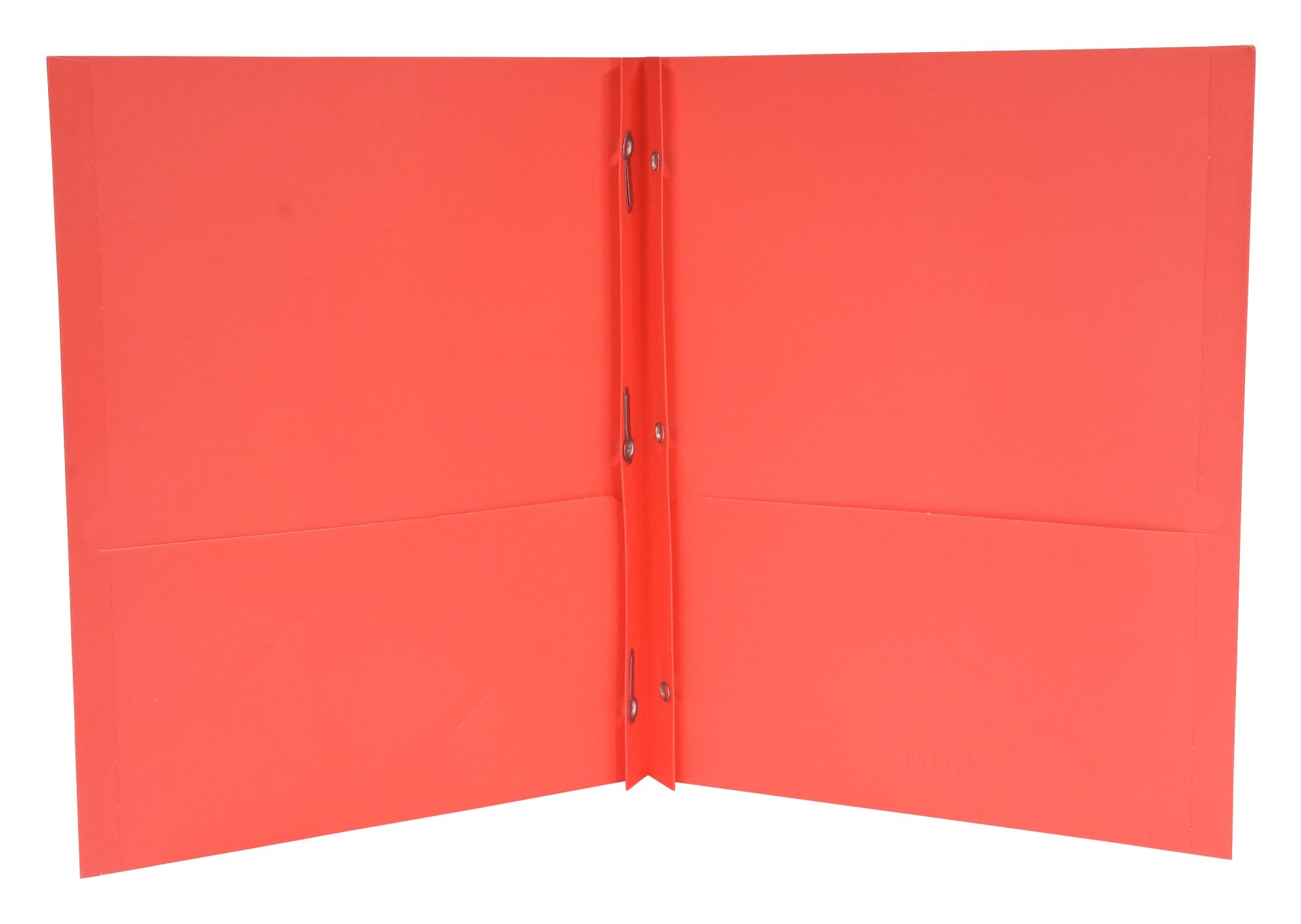 School Smart 2-Pocket Folders with Fasteners - Red, Pack of 25 | Durable Plastic Folders for Classroom Organization, Homework & Document Storage | Perfect for Students, Teachers & Office Use
