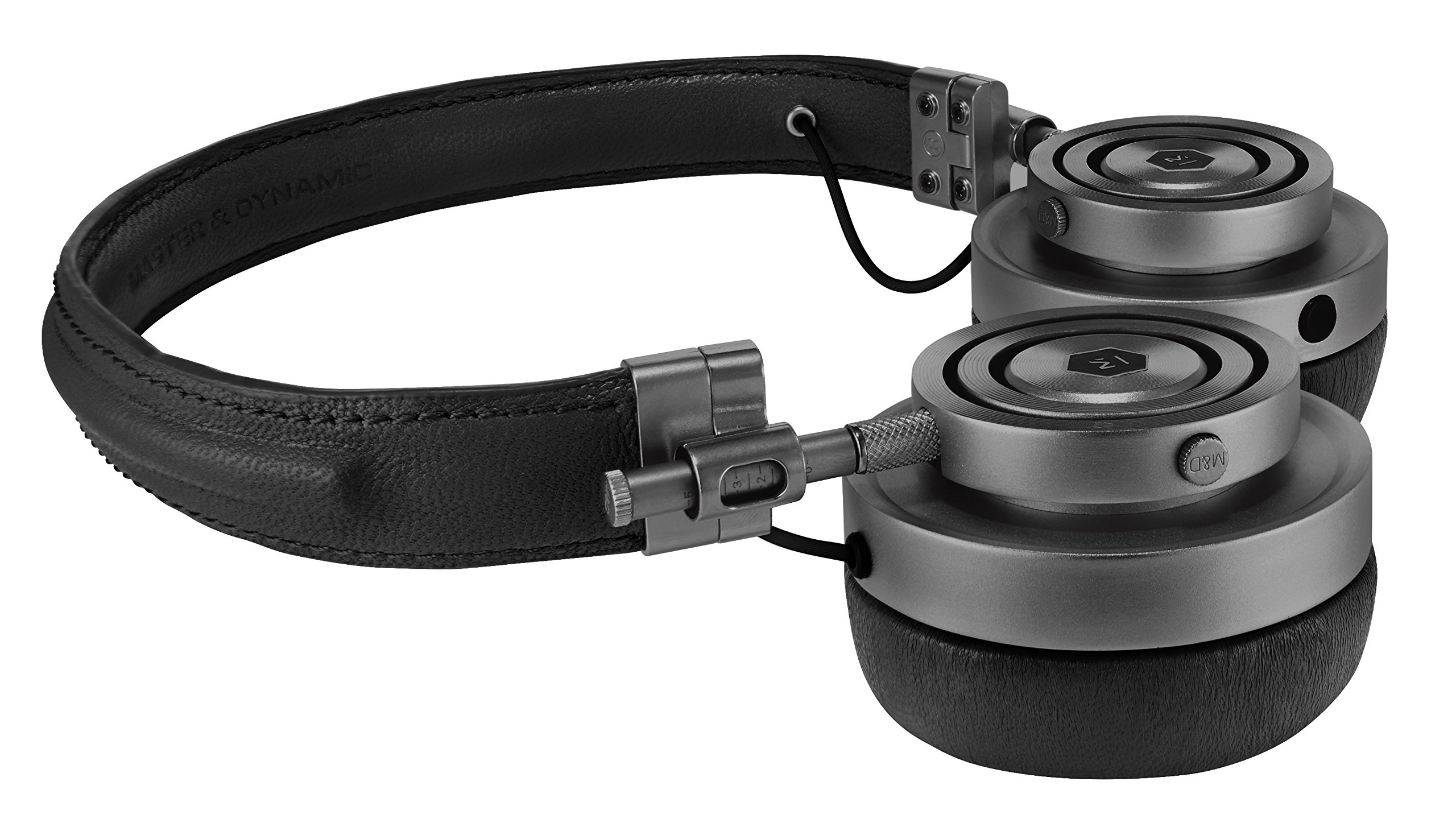 Master & Dynamic MH30 Foldable Premium Leather On-Ear Headphones - High Fidelity Sound, Luxe Gunmetal Finish (Renewed) - Perfect for Travel, Commuting & Office Use