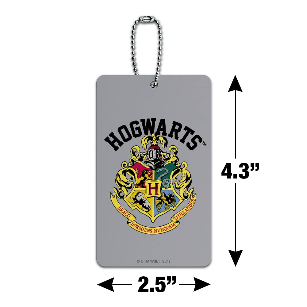 Harry Potter Hogwarts Crest Luggage Tag - Suitcase ID Card Holder for Carry-On Bags - Perfect for Travel, Cosplay, and Harry Potter Fans