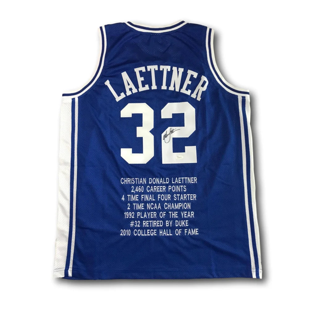 Authentic Christian Laettner Signed Duke Basketball Jersey - 1992 USA Dream Team - COA JSA Certified Autograph - Perfect for Sports Memorabilia Collectors & Duke Blue Devils Fans - Great for Display in Man Caves, Sports Bars & Fan Collections