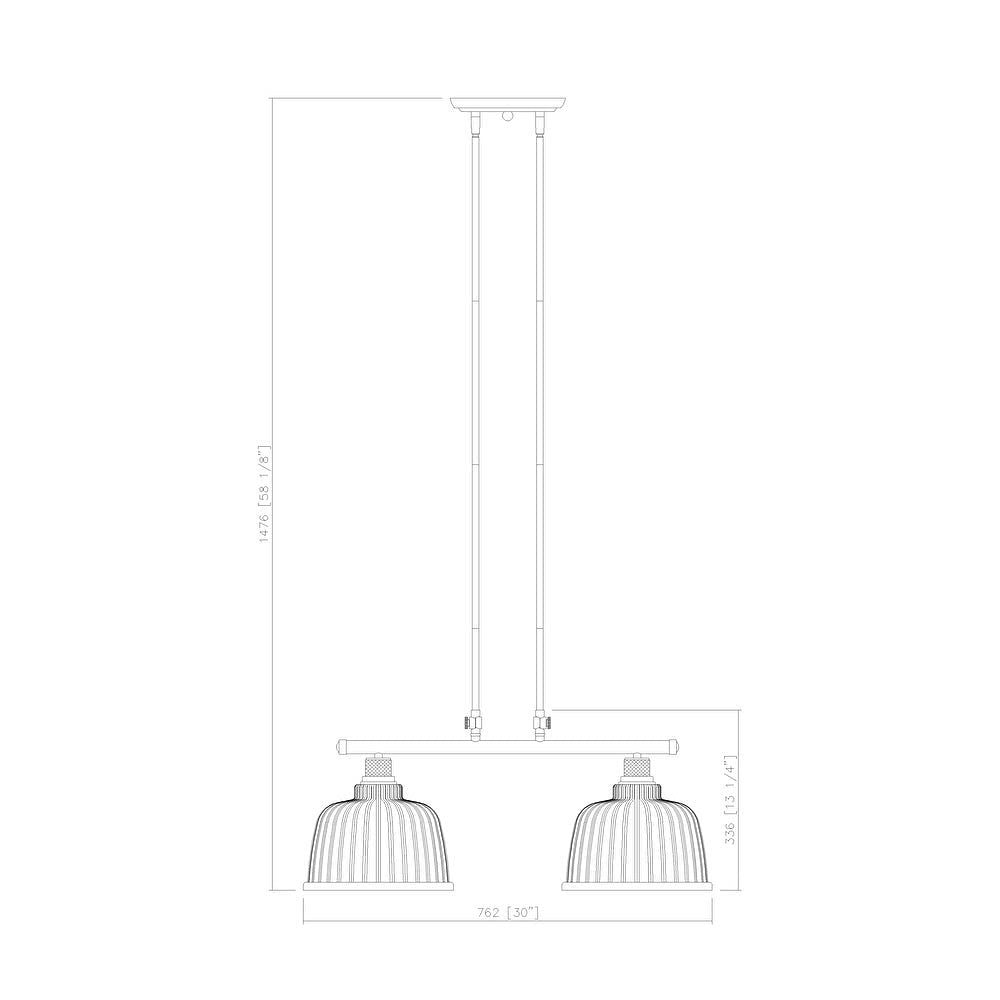 Vanity Art Modern 2-Light Kitchen Island Pendant Light Fixture - Satin Nickel Finish with Clear Glass Shade - Farmhouse Linear Hanging Lamp for Dining Room, Bar Counter, and Kitchen Ceiling Lighting (IL209-2SN-CL)