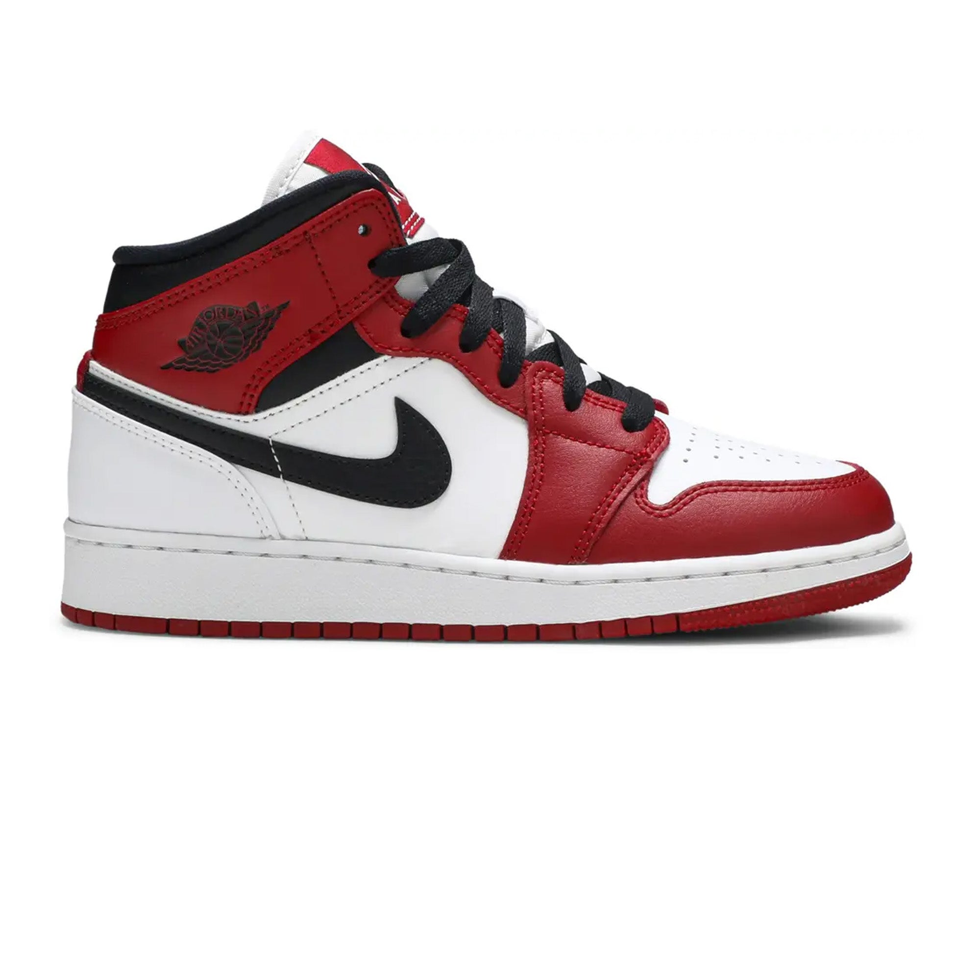 Air Jordan 1 Mid 'Chicago White Heel' GS Basketball Shoes for Girls - Perfect for School, Sports & Streetwear Fashion