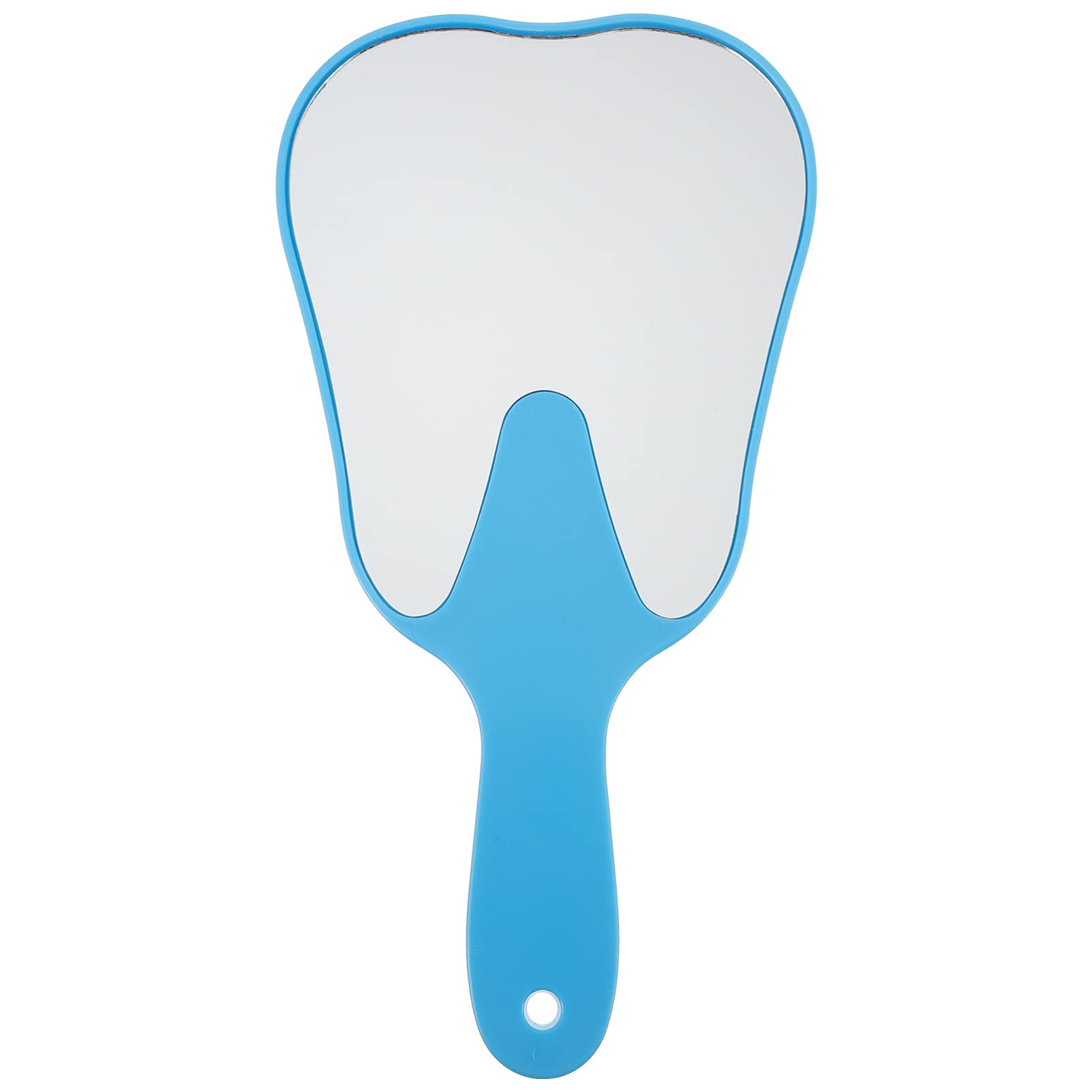 EXCEART Dental Mirror - Handheld Tooth Shape Mirror for Dentists, Patients, Makeup & Barber Use - Red (Perfect for Dental Exams, Cosmetic Application & Hair Styling)