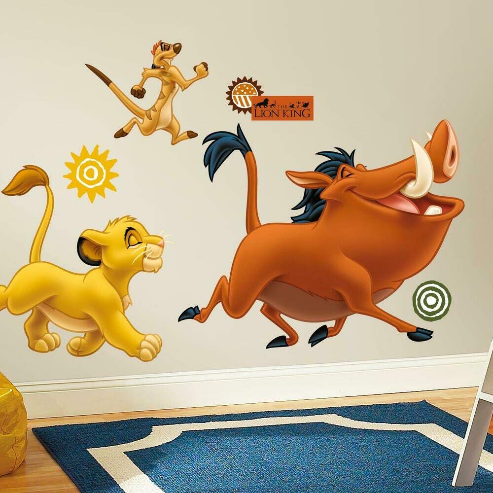 The Lion King Peel and Stick Giant Wall Decals - Removable Disney Nursery Decor for Kids' Bedroom, Playroom & Dorm - RoomMates RMK1922GM