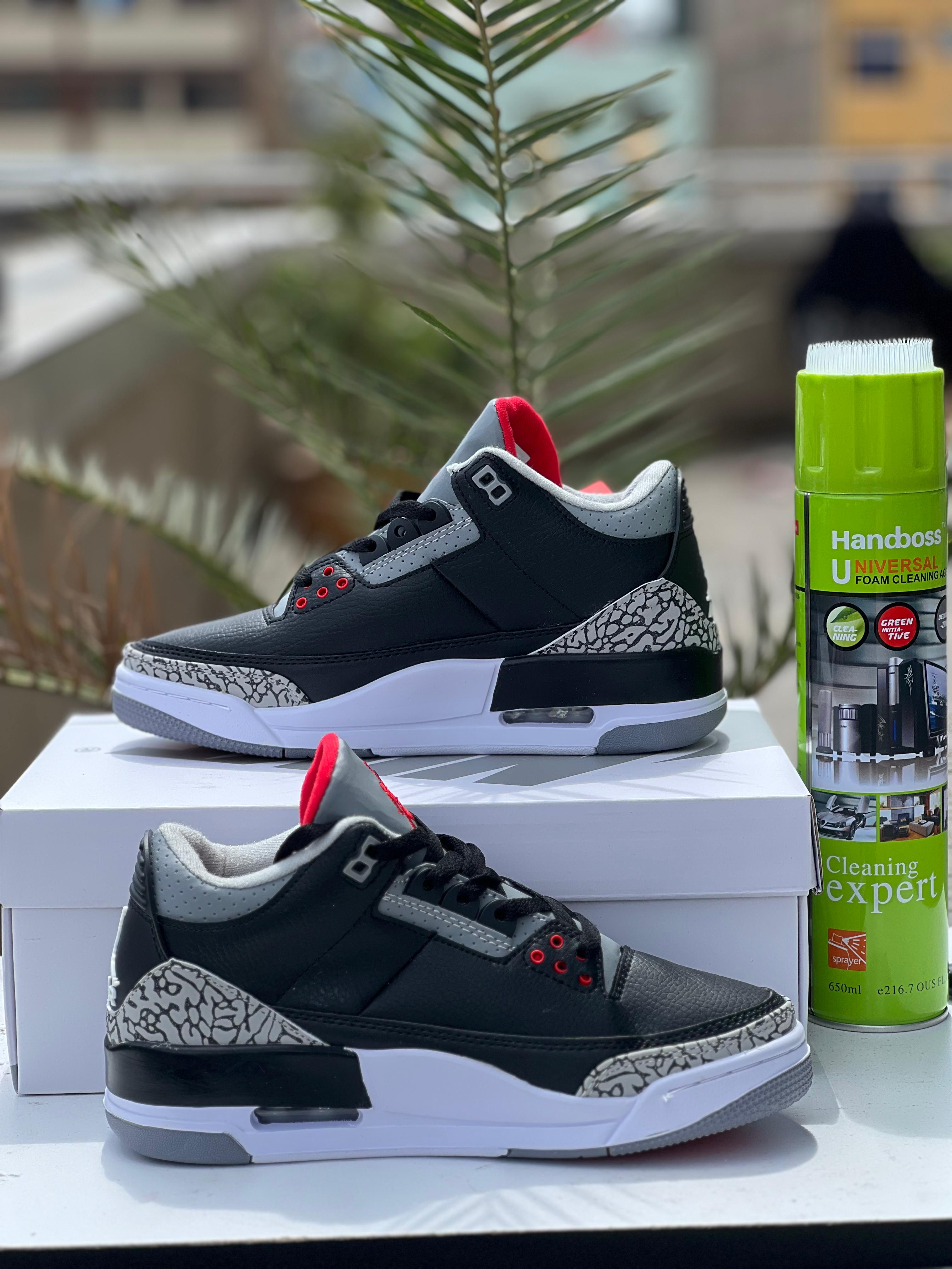 Air Jordan 3 Retro Bred Men's Basketball Shoes - Classic Black Cement & Red Colorway - Perfect for Streetwear, Sneaker Collecting & Casual Wear
