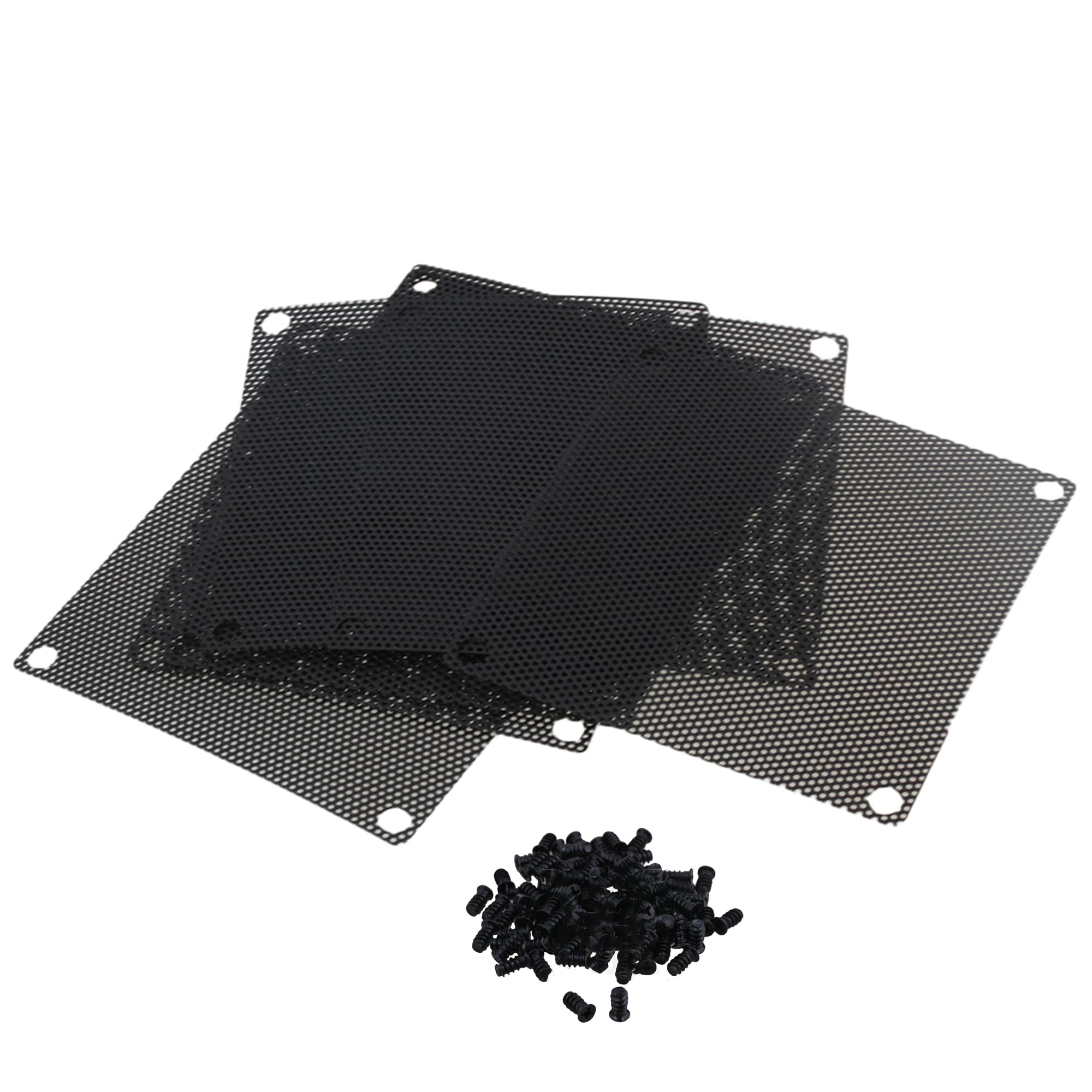 80mm Black PVC PC Fan with Filter Mesh - 10 Pack for Computer Case Cooling