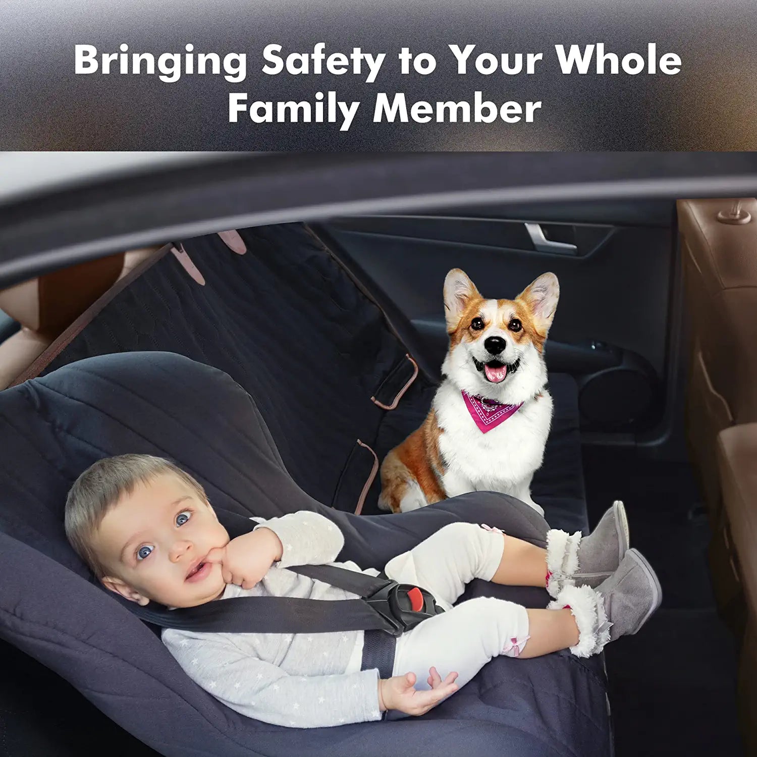 101AA Waterproof Dog Car Seat Cover - Durable Pet Seat Protector for Cars, Trucks & SUVs - Perfect for Travel, Hiking & Outdoor Adventures