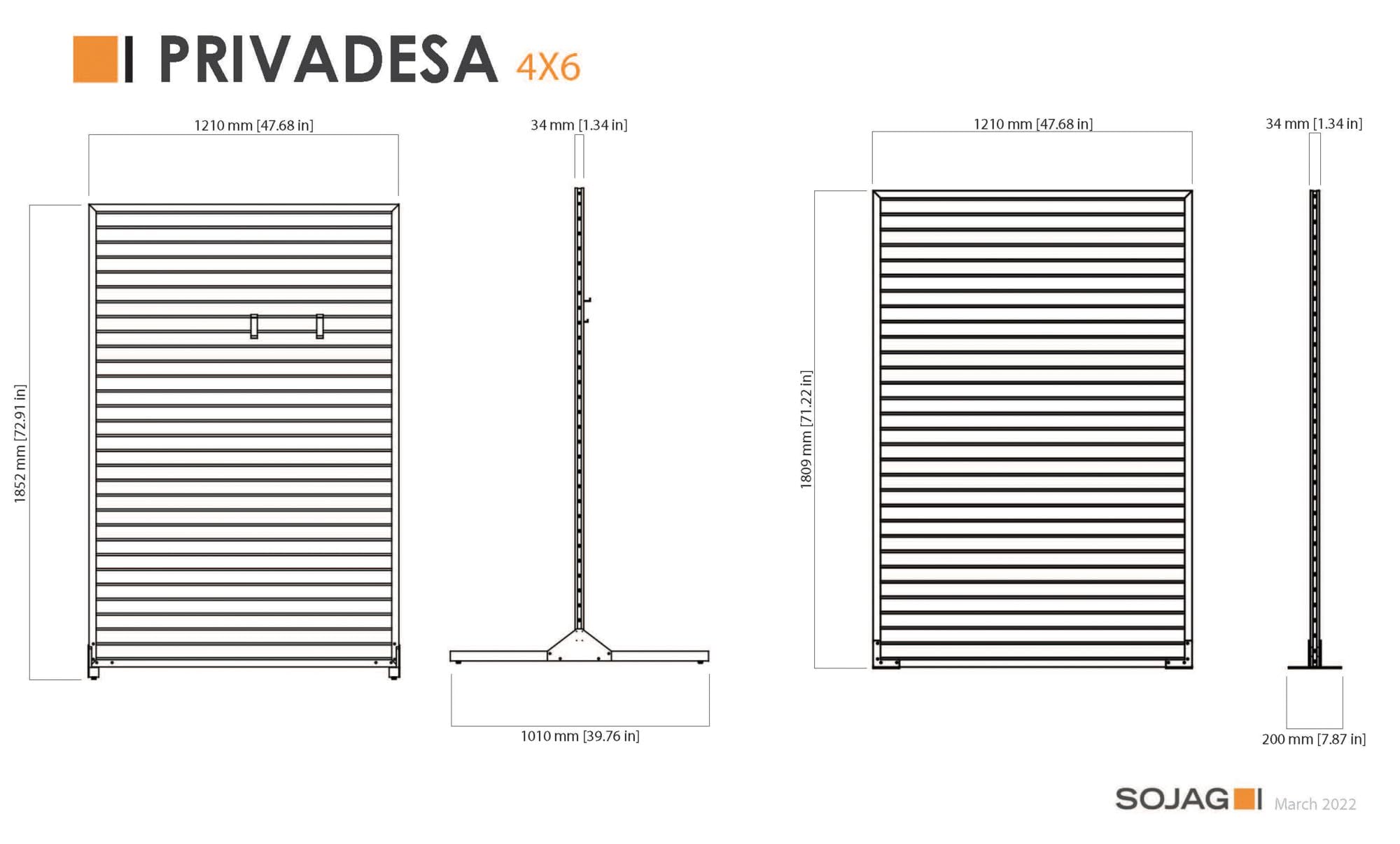 Sojag 099-9167528 Outdoor Privacy Screen and Slat Panel Wall - Woodlike Finish for Patio, Deck, and Garden Privacy Protection | Weather-Resistant & Durable Design