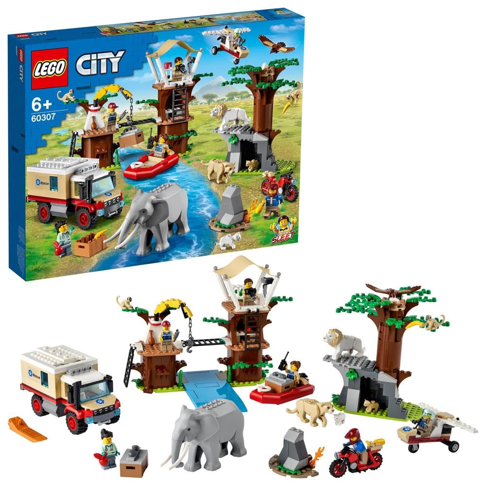 LEGO City Wildlife Rescue Camp Building Toy Set for Kids - Creative Play & Animal Rescue Adventure | Perfect for Birthday Gifts & STEM Learning Activities