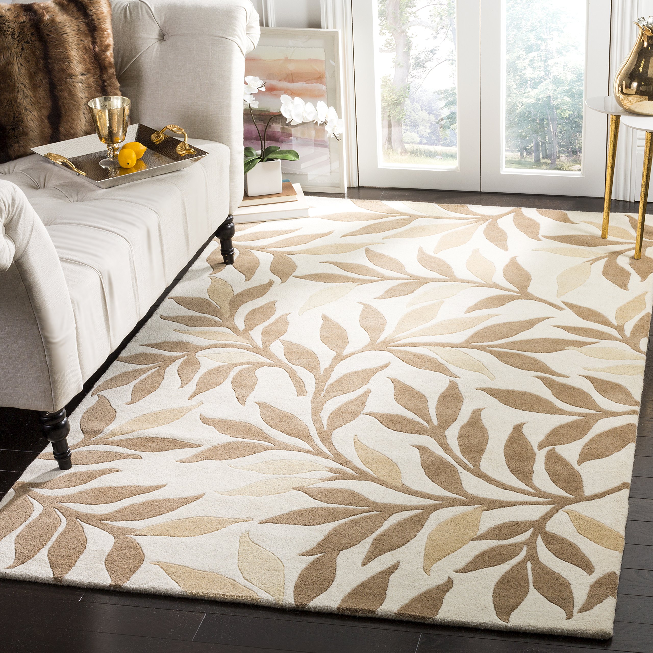 MARTHA STEWART x SAFAVIEH 4' x 6' Natural Twine MSR4624A Handmade Charleston Wool Area Rug - Soft & Durable Living Room, Bedroom, Dining Room Rug for Home Decor