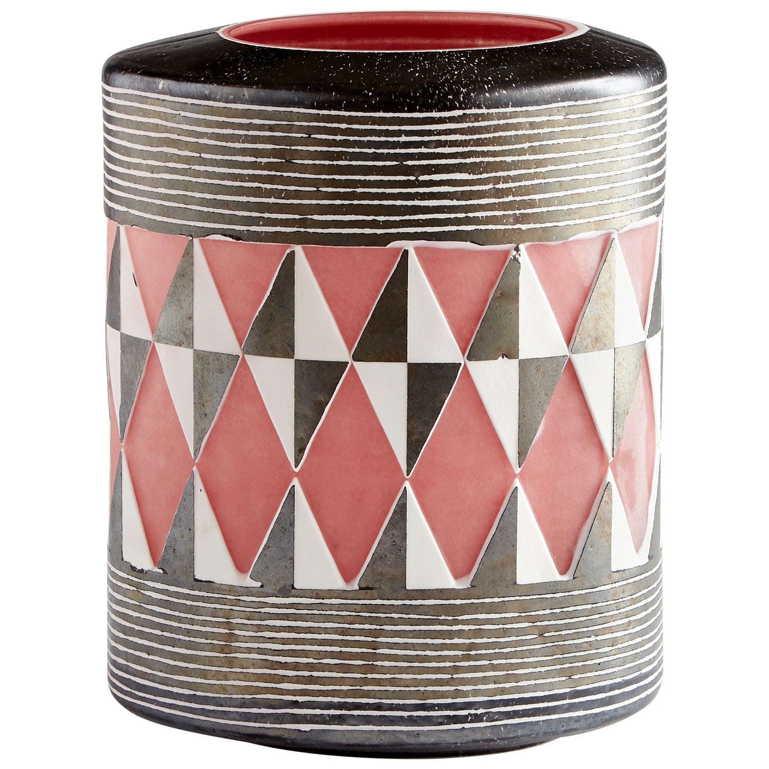 Cyan Design 11105 Mesa Vase - Small Black and White Ceramic Vase for Home Decor, Wedding Centerpiece, or Office Desk Accessory