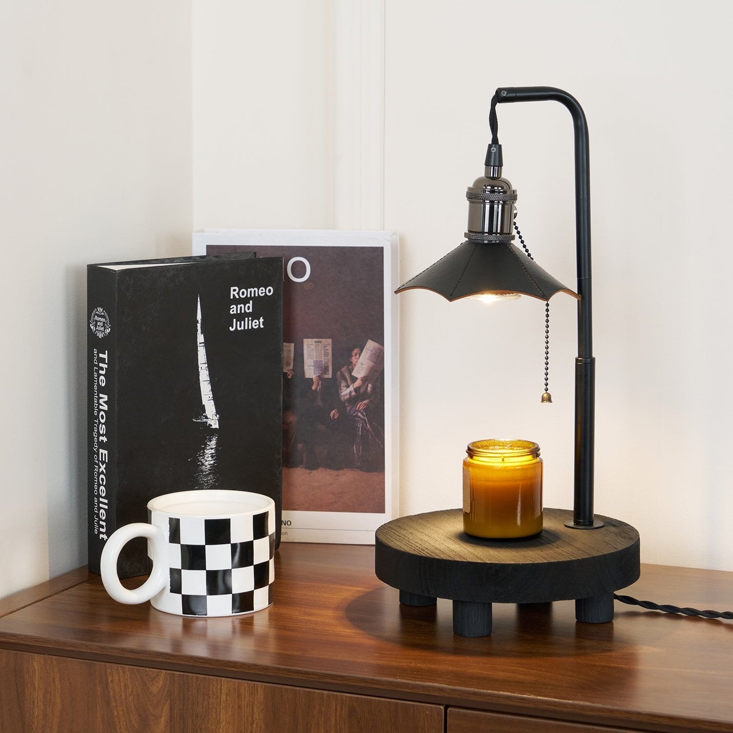 Modern Wooden Stool Table Lamp with USB Charging - Handcrafted Cordero Design for Bedroom, Living Room & Office Decor - Perfect Nightstand Lamp with Warm Ambient Lighting
