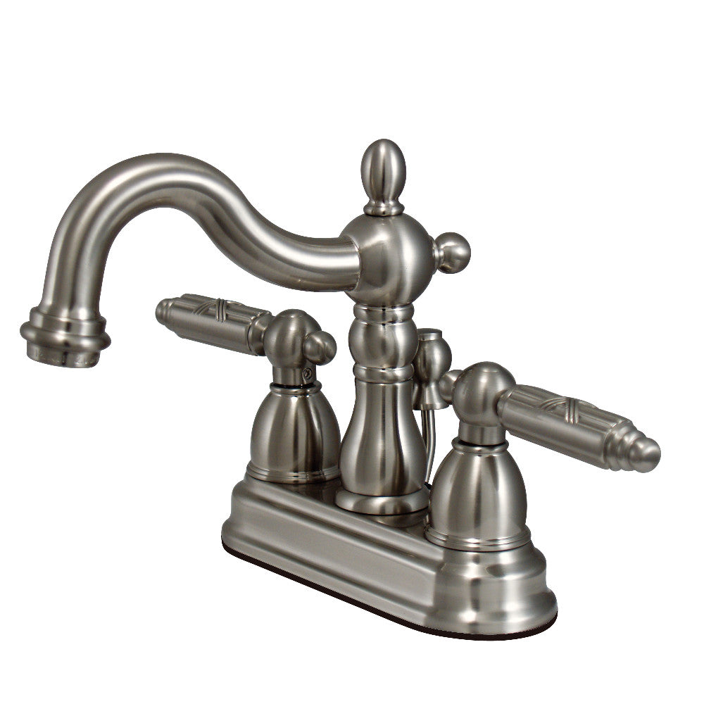 Kingston Brass KB1605GL 4-Inch Centerset Bathroom Faucet - Polished Gold Finish, Single Handle, Water-Saving Design for Sink Vanity and Powder Room Installation