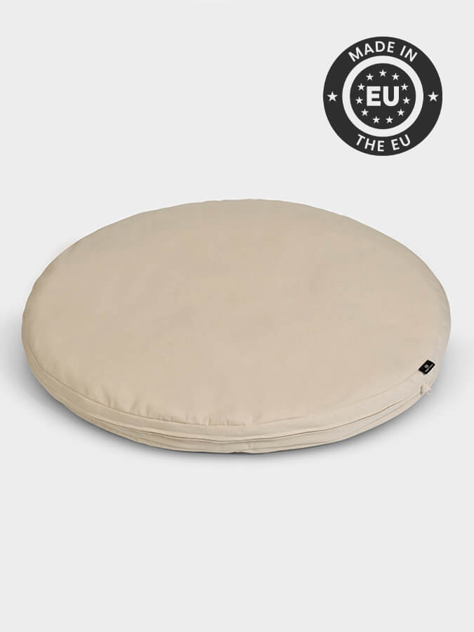 Organic Round Zabuton Meditation Cushion for Yoga & Zen Practice - Comfortable Floor Seating Pillow for Home Studio, Meditation & Relaxation