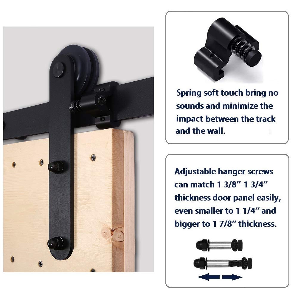 4-12FT Sliding Barn Door Hardware Kit - Ceiling Mount Style, 9FT Rail for 54
