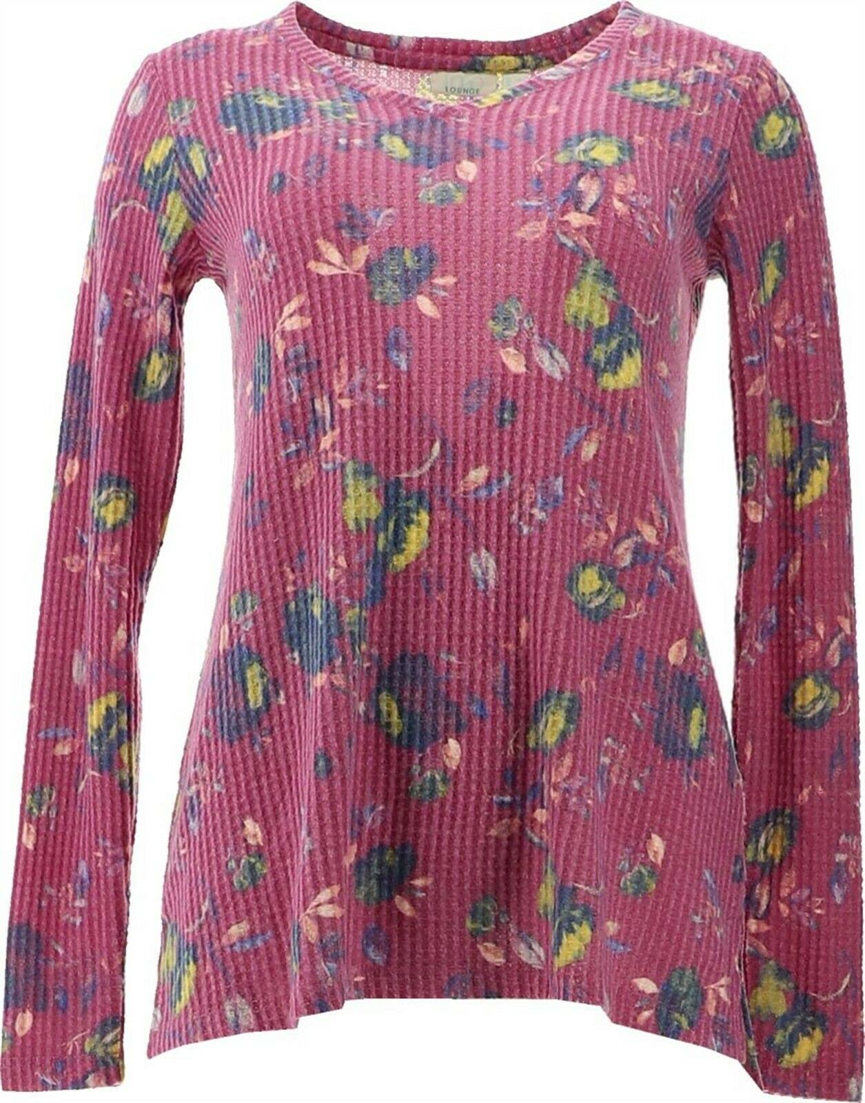 Lori Goldstein V-Neck Waffle Knit Top with Logo Lounge Design A389996 - Stylish Casual Wear for Women | Perfect for Work, Date Night & Weekend Outfits
