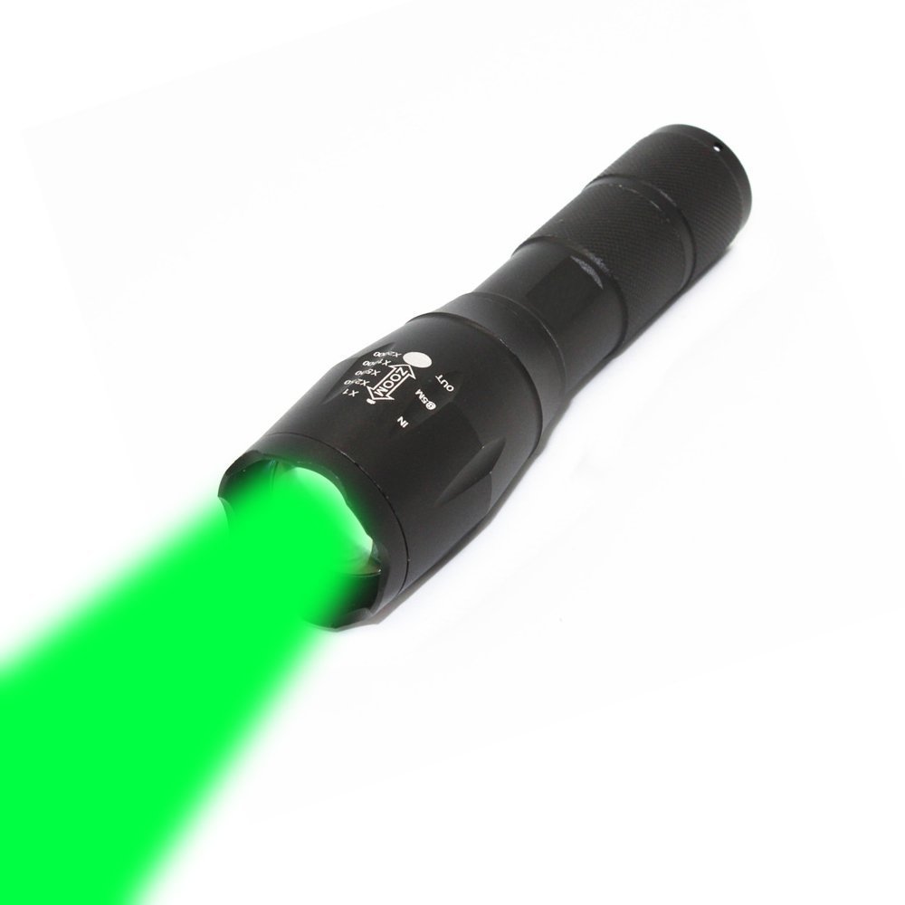 BESTSUN Predator Hunting Light - 350 Yards Zoomable Green & Red LED Flashlight for Night Hunting Coyotes, Hogs, Varmints - Tactical Light for Outdoor, Camping, Security & Emergency Use