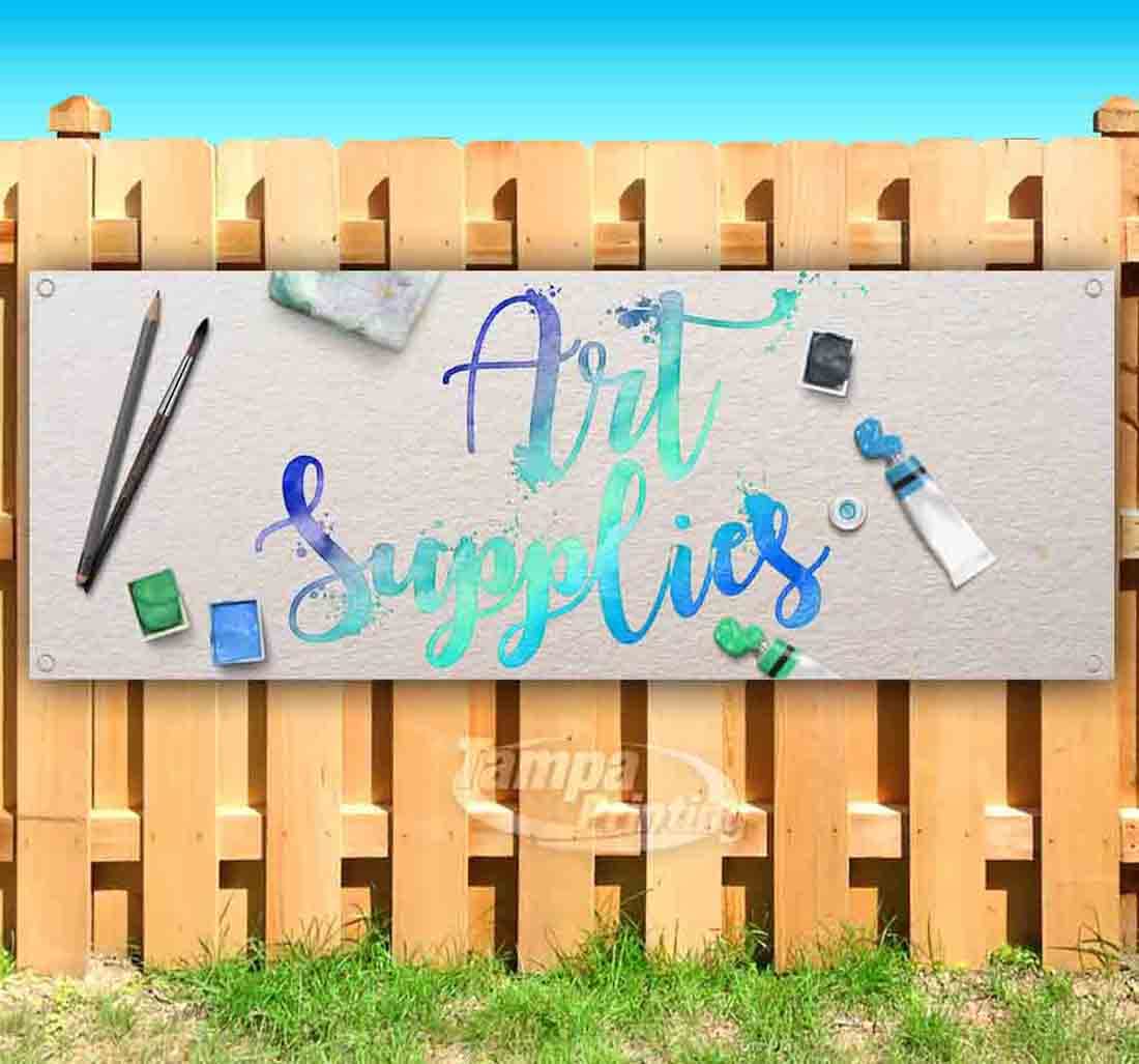 13 oz Heavy-Duty Vinyl Art Supplies Banner with Metal Grommets - Durable Non-Fabric Sign for Studios, Classrooms & Events