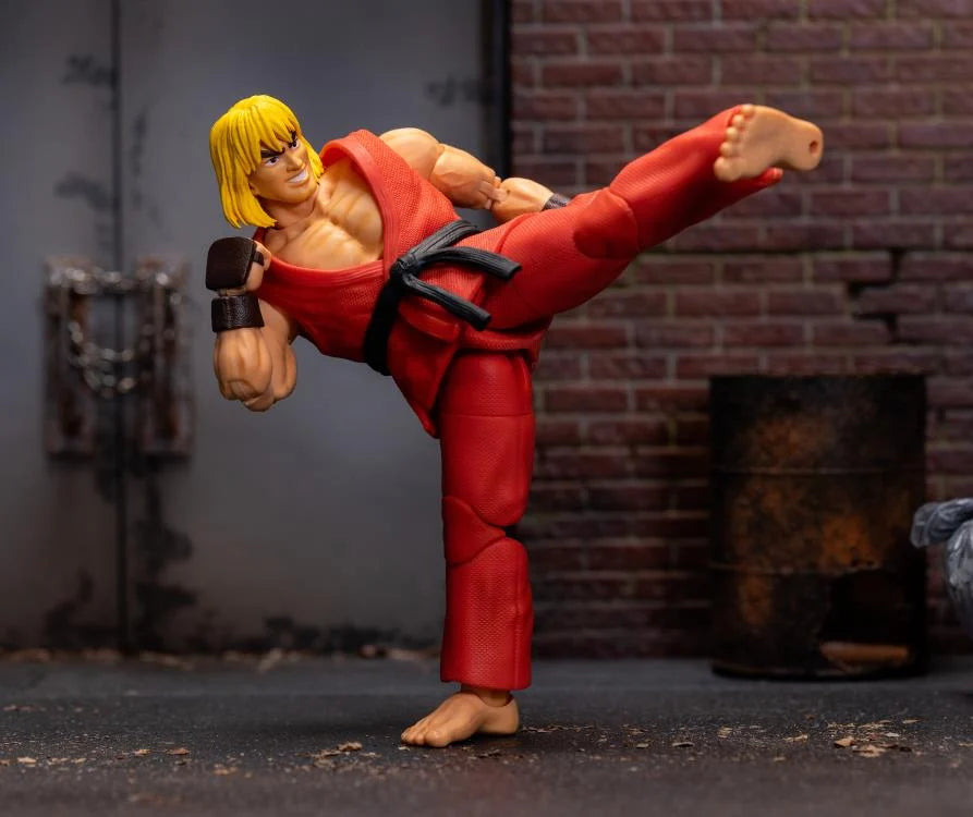Street Fighter Ken Masters Action Figure - 12-Inch Collectible Toy for Fans, Video Game Merchandise - Perfect for Display, Cosplay, and Gaming Enthusiasts