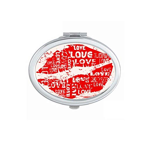 DIYthinker Valentine's Day Love Kiss Mirror - Portable Folding Double-Sided Makeup Mirror with Handle for Travel, Home & Bridal Makeup