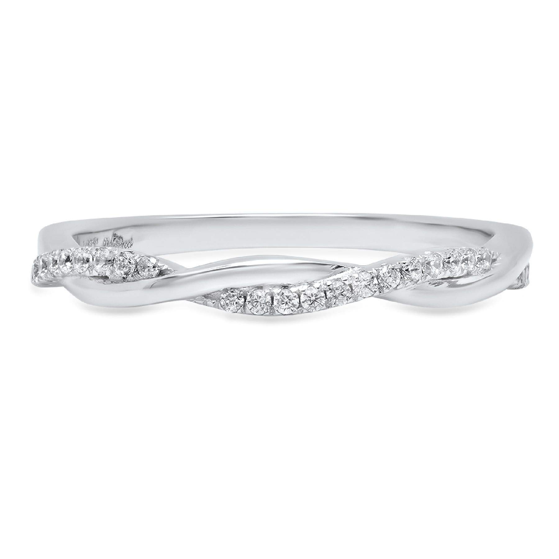 0.16 ct Brilliant Round Cut Conflict-Free Genuine Cultured Diamond Ring - VS1-VS2 Clarity, I-J Color - 14K White Gold Stackable Engagement Wedding Band - Perfect for Promise Rings, Anniversary Gifts & Bridal Jewelry