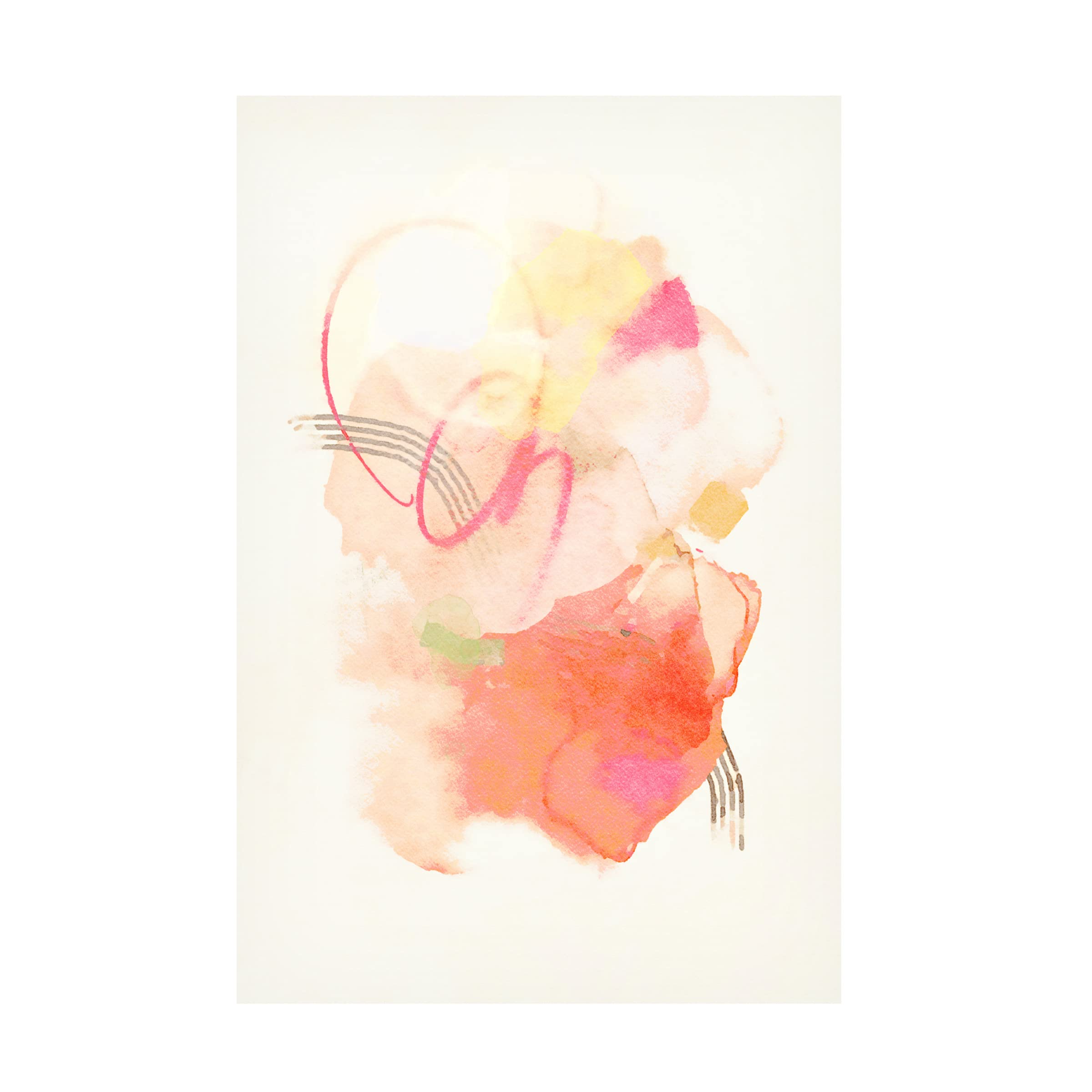 Trademark Fine Art 'Peachy Keen No 1' Canvas Wall Art by Suzanne Nicoll - Modern Abstract Painting for Living Room, Bedroom & Office Decor