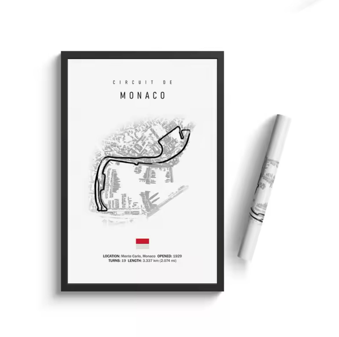 Formula One Monaco Grand Prix Racing Wall Art - Authentic F1 Poster for Home, Office & Man Cave Decor